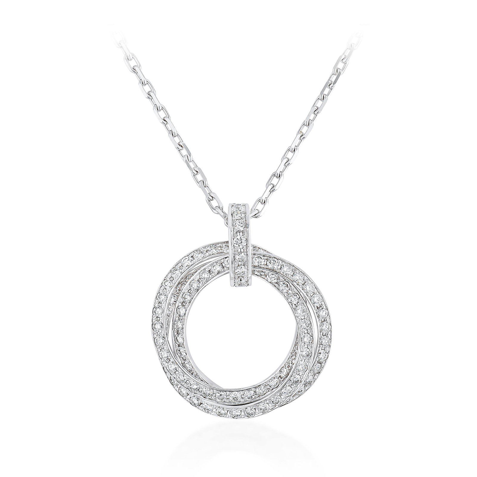 Diamond Interlocking Circles Necklace - 2
