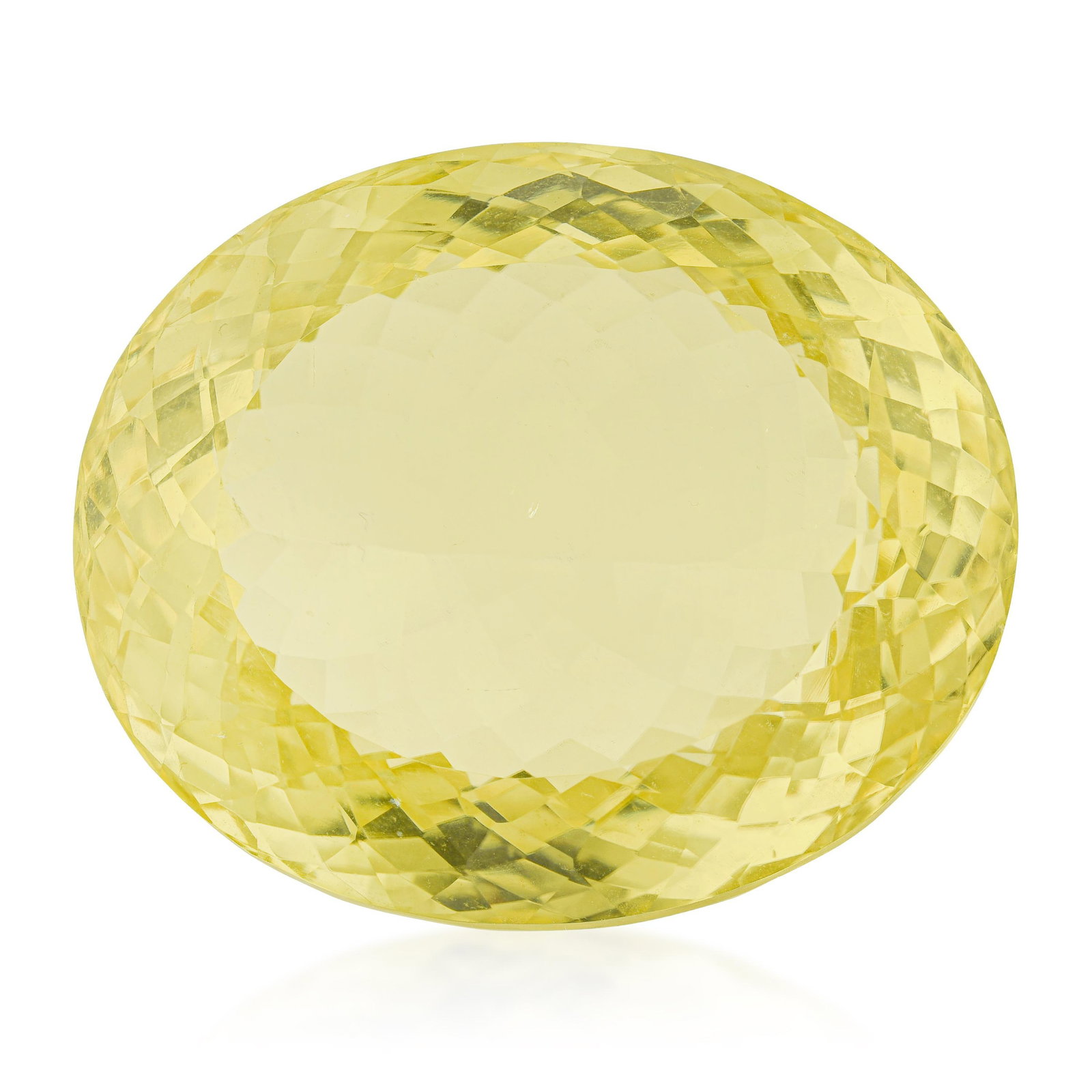96.14-Carat Oval Fancy Cut Lemon Quartz: ESTIMATED RETAIL PRICE: $250* *This is the estimated value a piece of similar quality, craftsmanship, and characteristics could command at retail. Nearly 100 carats of oval lemon quartz is the kind