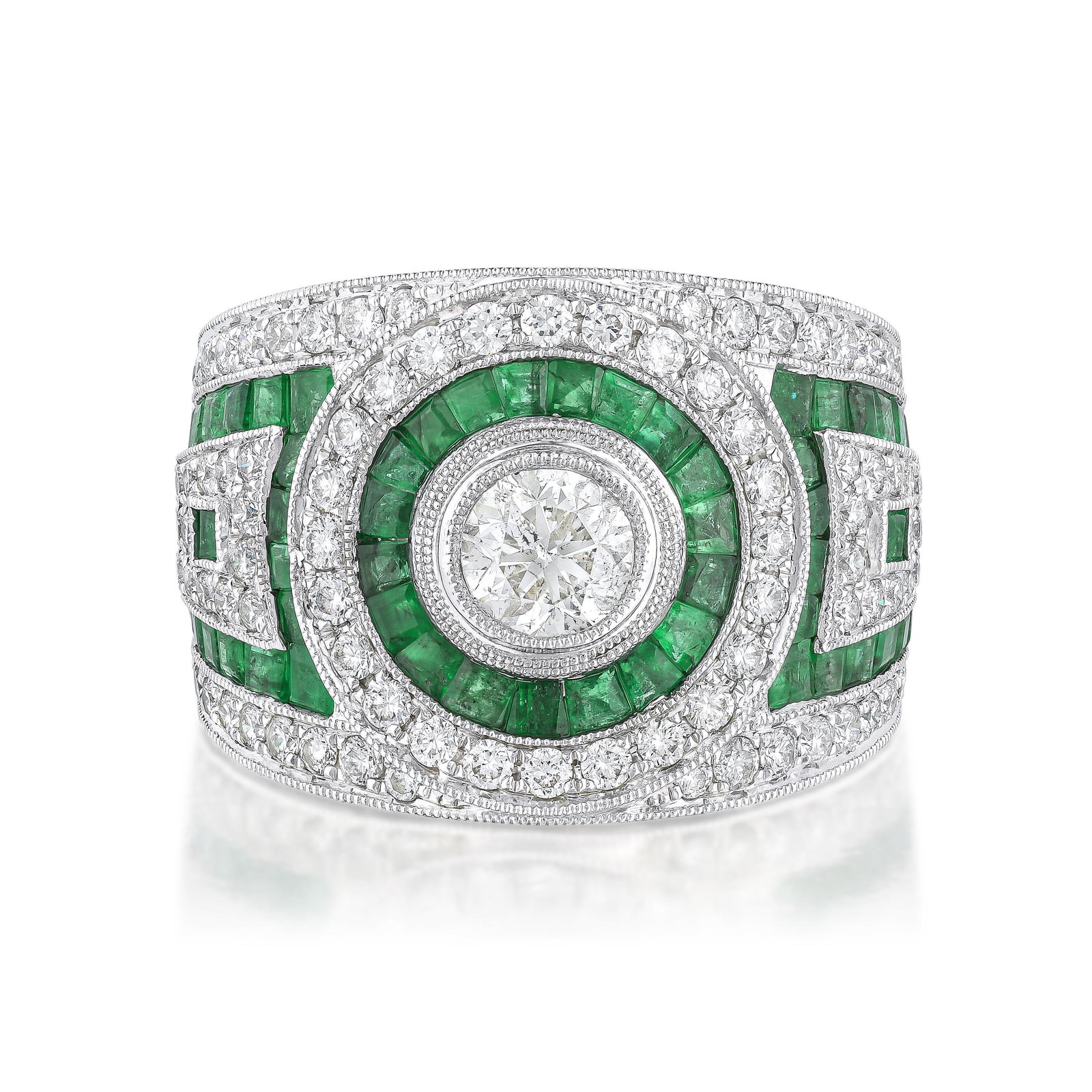 Emerald and Diamond Ring: ESTIMATED RETAIL PRICE: $17,000* *This is the estimated value a piece of similar quality, craftsmanship, and characteristics could command at retail. This Emerald and Diamond Ring features a