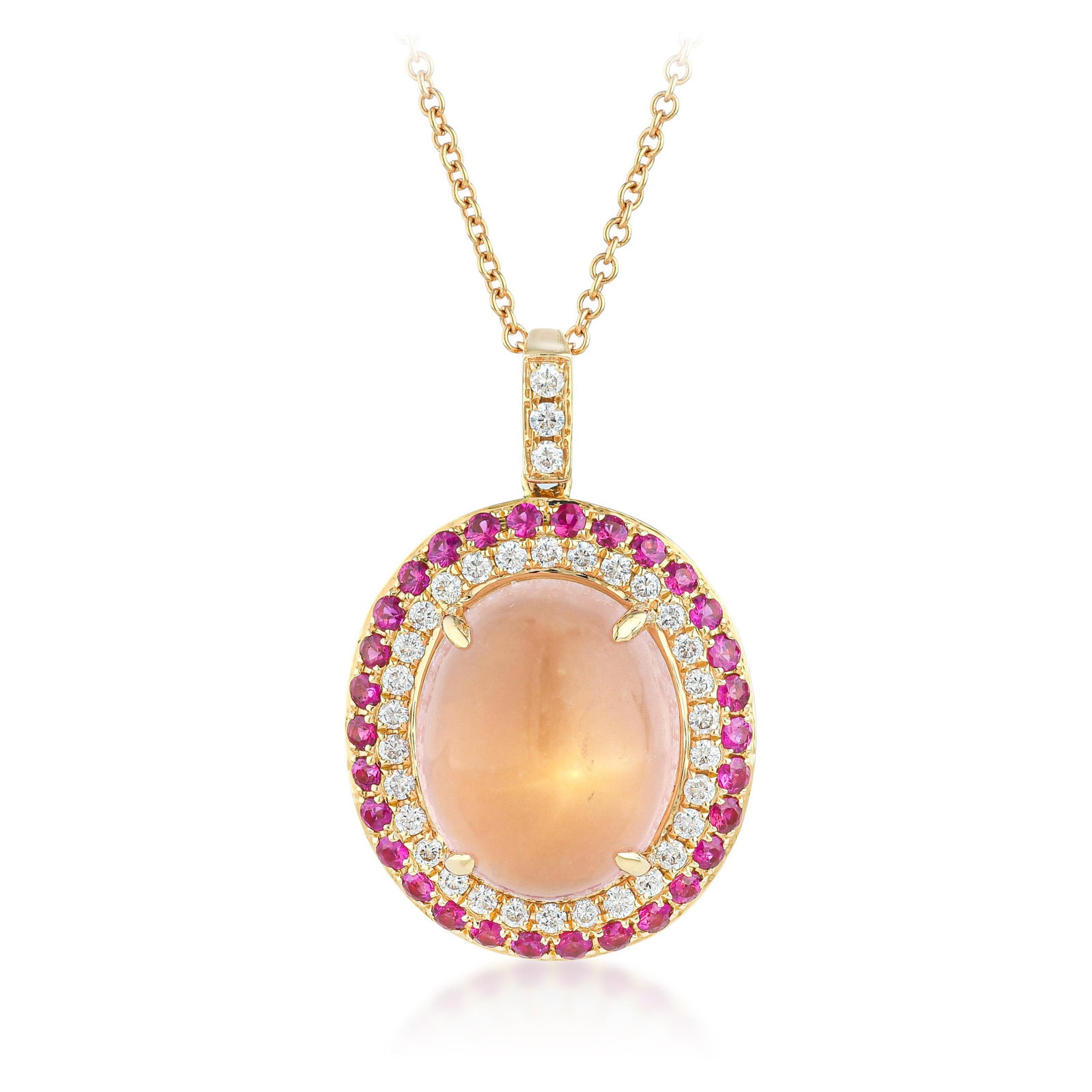 Rose Quartz Sapphire and Diamond Pendant Necklace: ESTIMATED RETAIL PRICE: $5,500* *This is the estimated value a piece of similar quality, craftsmanship, and characteristics could command at retail. Summary of Key Characteristics • Metal: