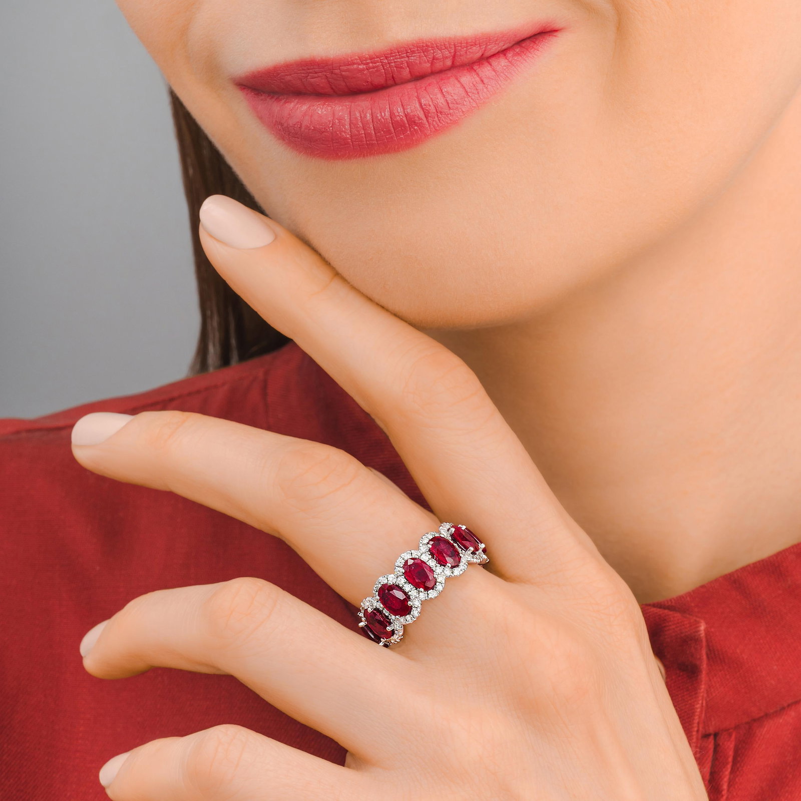 Ruby and Diamond Eternity Ring - 2
