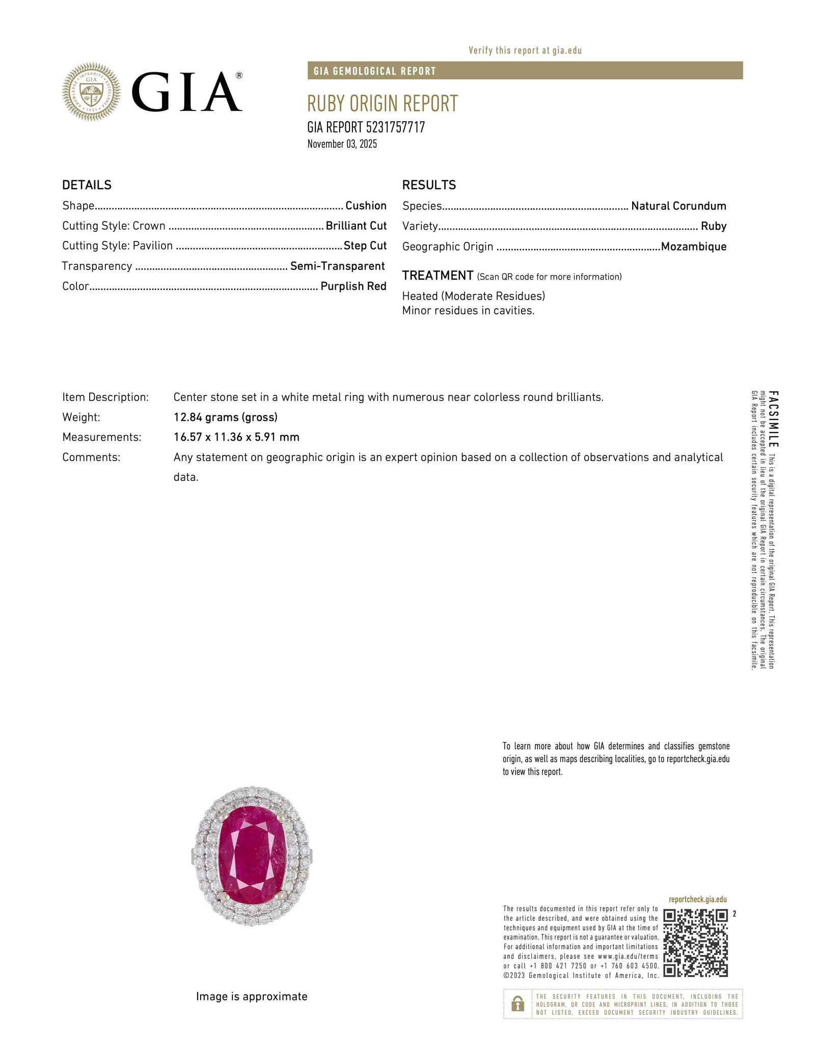 Ruby and Diamond Ring, GIA Certified - 3