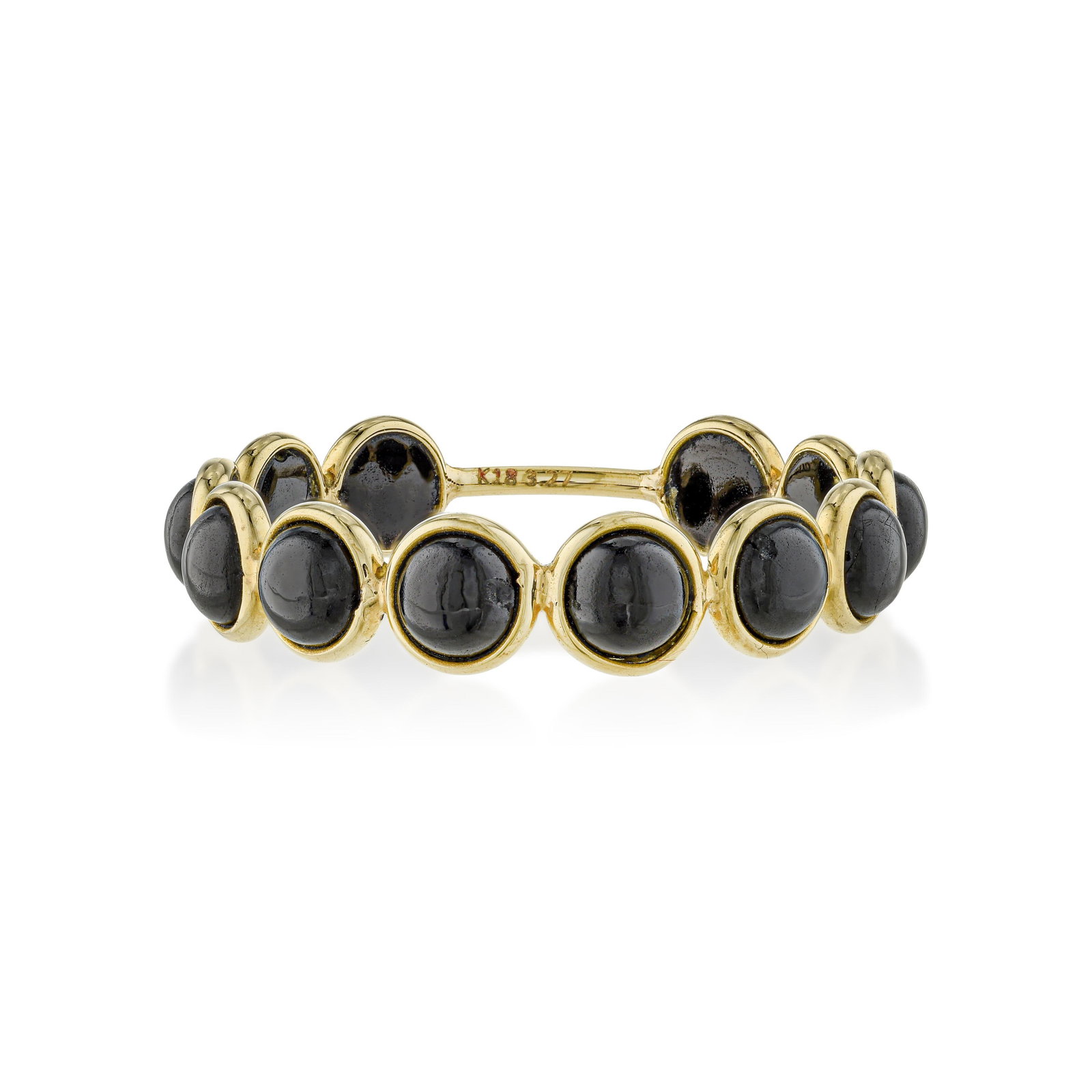Black Spinel Band Ring: ESTIMATED RETAIL PRICE: $850* *This is the estimated value a piece of similar quality, craftsmanship, and characteristics could command at retail. Black spinel cabochon is one of the more