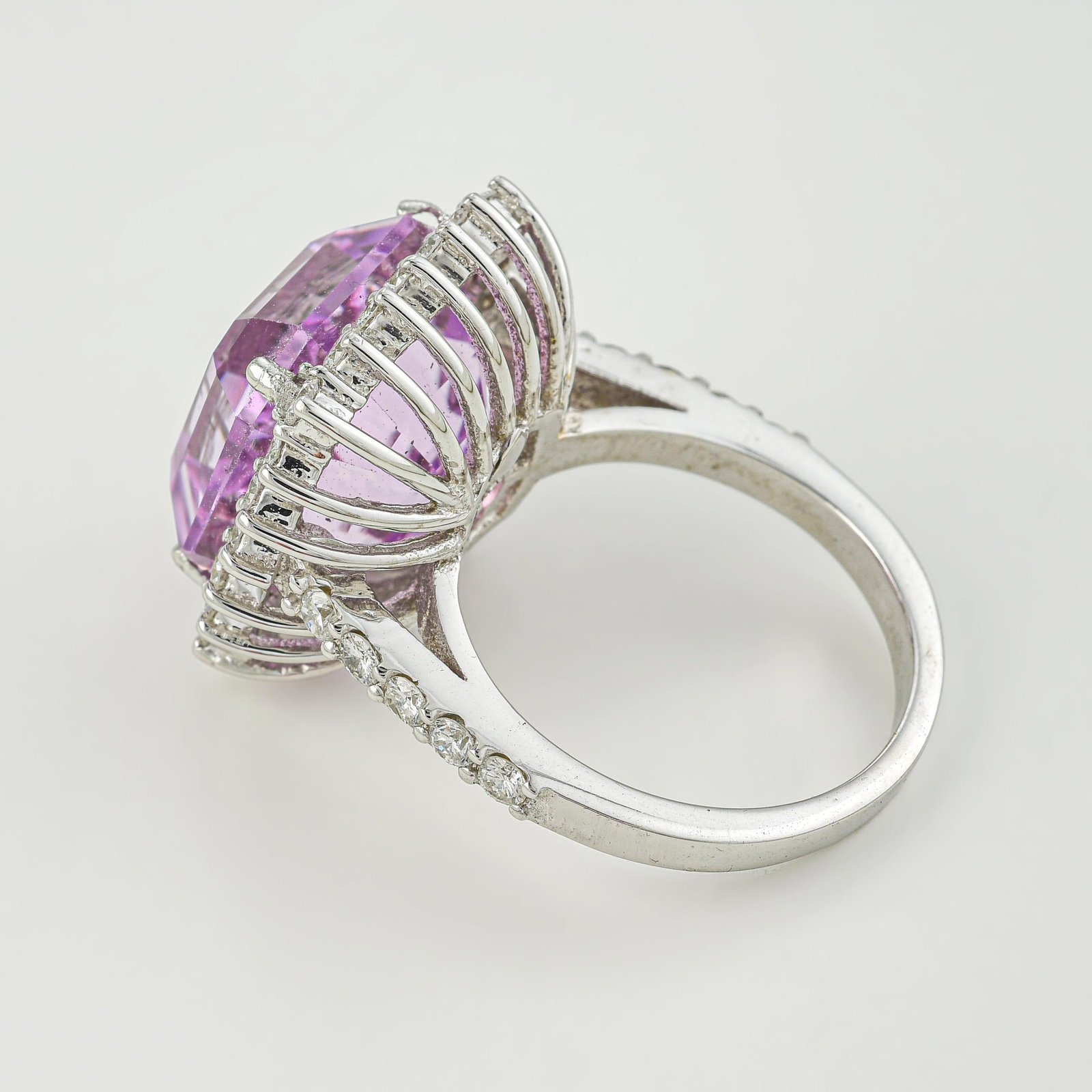 Kunzite and Diamond Ring - 2