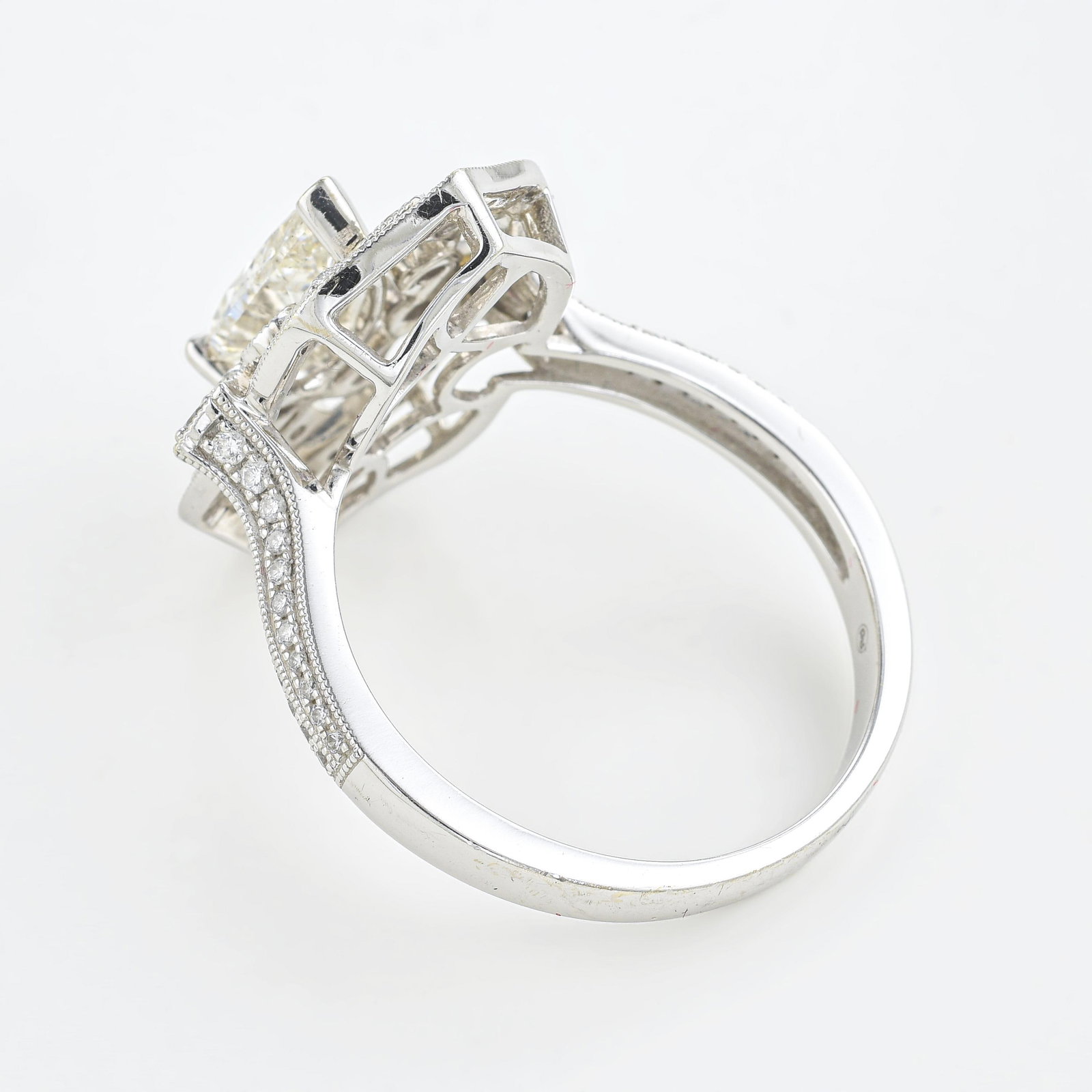 Pear Shape Diamond Shield Ring - 2