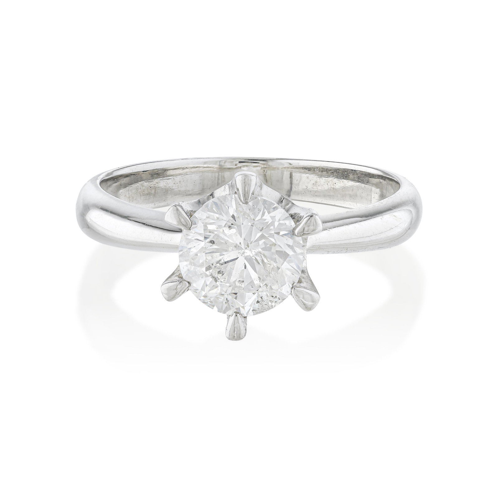 Solitaire Diamond Ring: ESTIMATED RETAIL PRICE: $6,750* *This is the estimated value a piece of similar quality, craftsmanship, and characteristics could command at retail. A platinum solitaire of just over one carat is