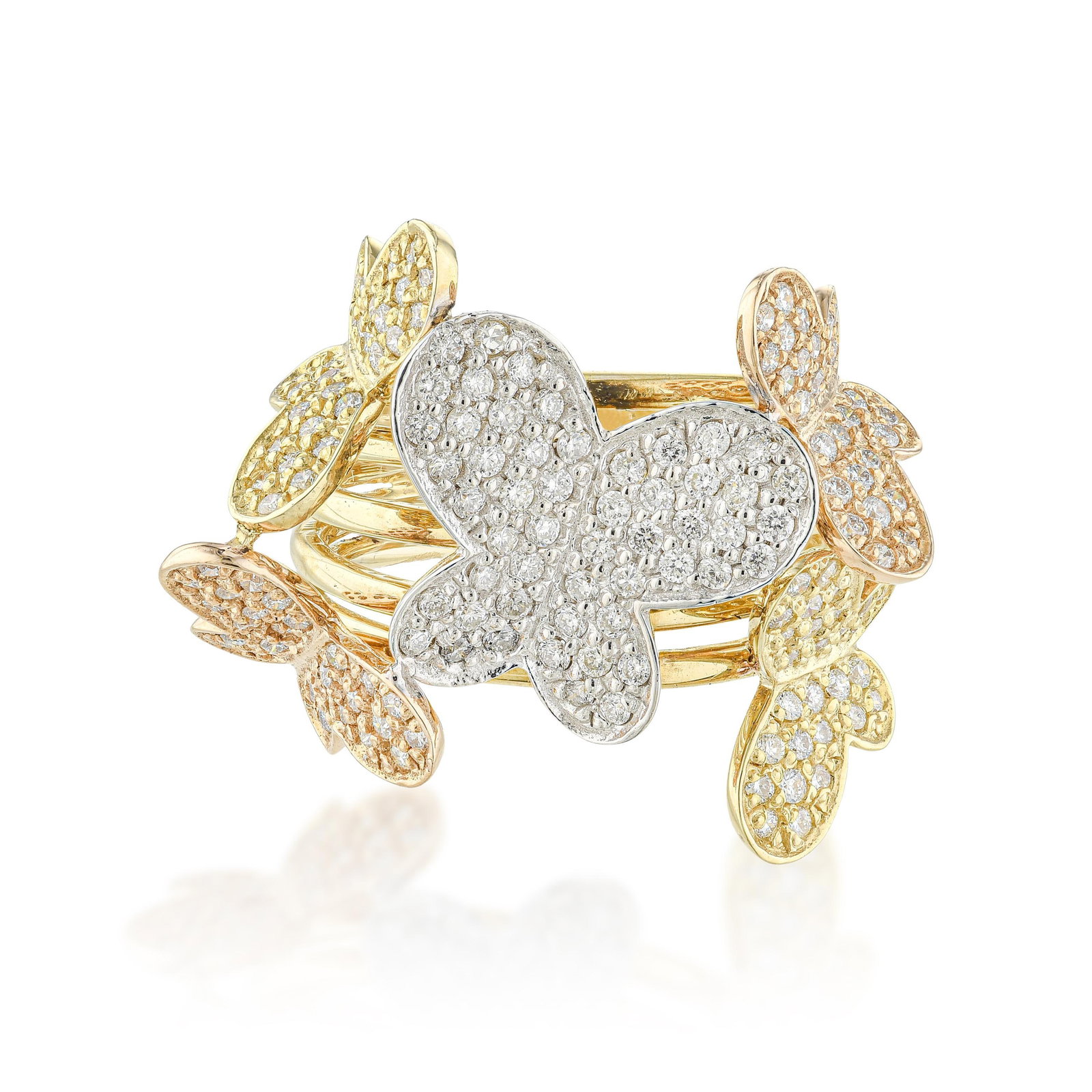 Diamond Butterfly Ring: ESTIMATED RETAIL PRICE: $4,200* *This is the estimated value a piece of similar quality, craftsmanship, and characteristics could command at retail. This is the most diamond-forward of the butterfly