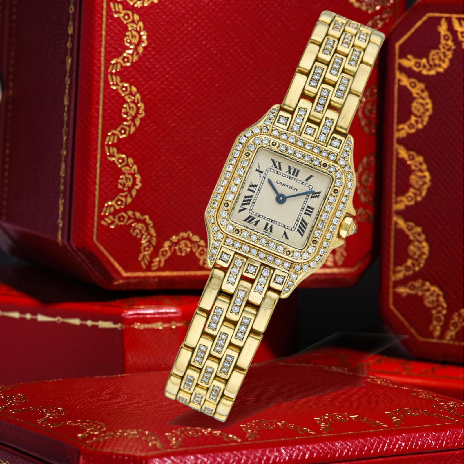 Cartier Panthere Ladies' In 18K Gold: ESTIMATED RETAIL PRICE: $25,000* *This is the estimated value a piece of similar quality, craftsmanship, and characteristics could command at retail. A 1980s Cartier Panthere ladies' watch in 18K