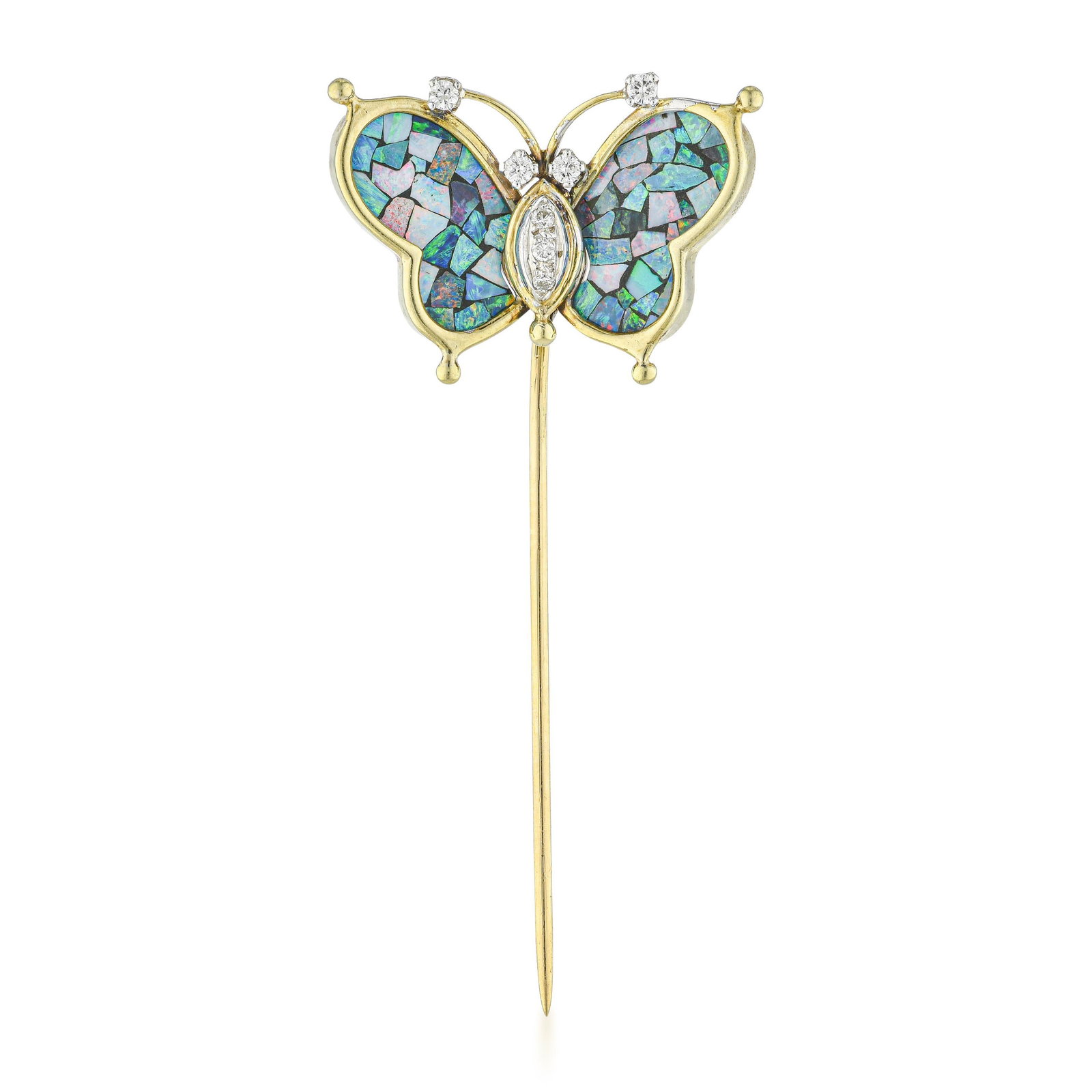 Butterfly Opal and Diamond Stickpin (1 of 2)