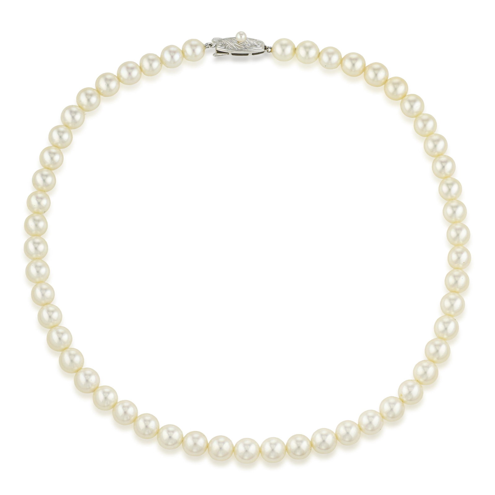 Tasaki Pearl Necklace: ESTIMATED RETAIL PRICE: $2,500* *This is the estimated value a piece of similar quality, craftsmanship, and characteristics could command at retail. A 52-pearl strand at 7.30mm each from Tasaki is a