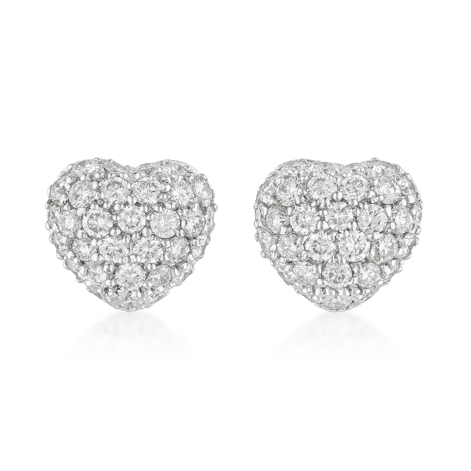 Diamond Heart Stud Earrings: ESTIMATED RETAIL PRICE: $2,800* *This is the estimated value a piece of similar quality, craftsmanship, and characteristics could command at retail. Heart-shaped diamond studs are a format that works