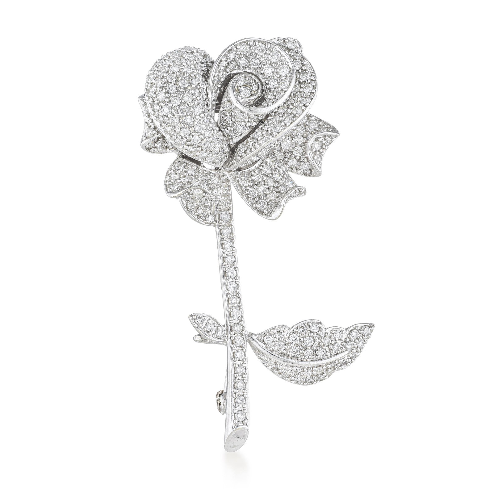 Diamond Rose Brooch: ESTIMATED RETAIL PRICE: $8,750* *This is the estimated value a piece of similar quality, craftsmanship, and characteristics could command at retail. The rose brooch has been jewelry's most beloved