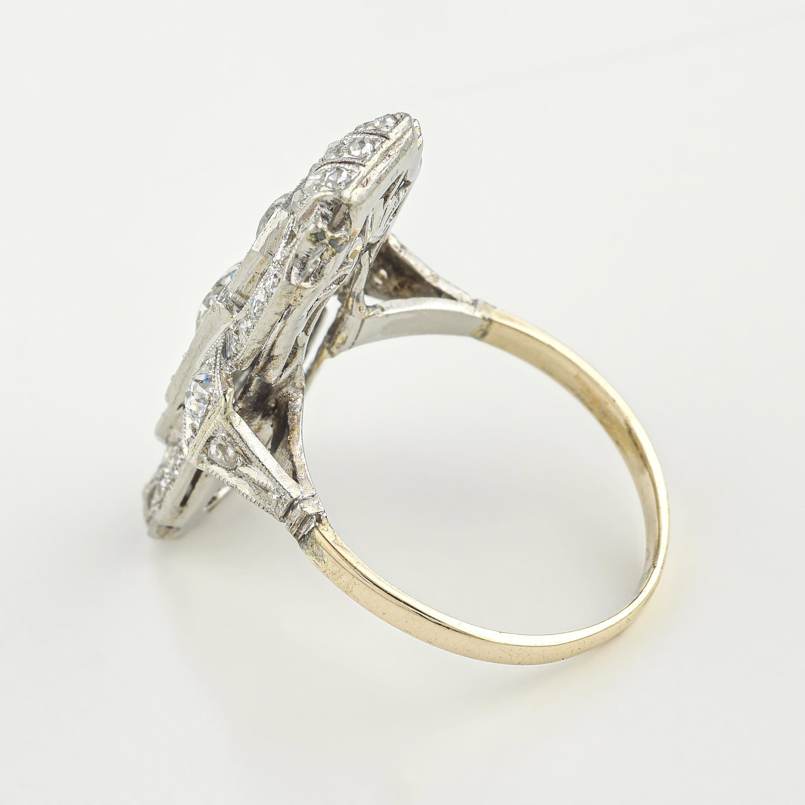 Art Deco Diamond Shield Ring - 2