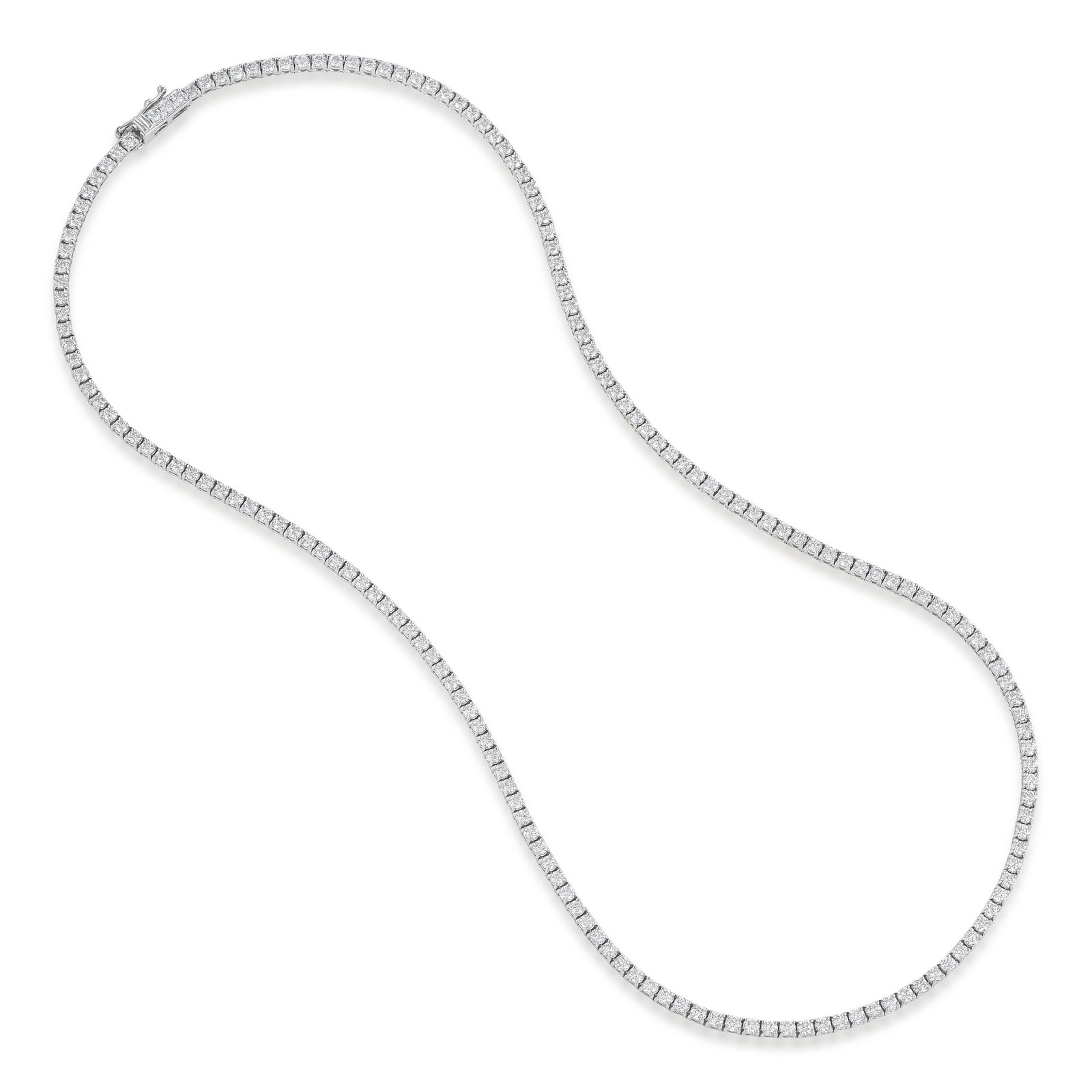 Diamond Tennis Necklace (Approx. 6.20 CTW): ESTIMATED RETAIL PRICE: $14,000* *This is the estimated value a piece of similar quality, craftsmanship, and characteristics could command at retail. At 173 individual diamonds across an 18-inch