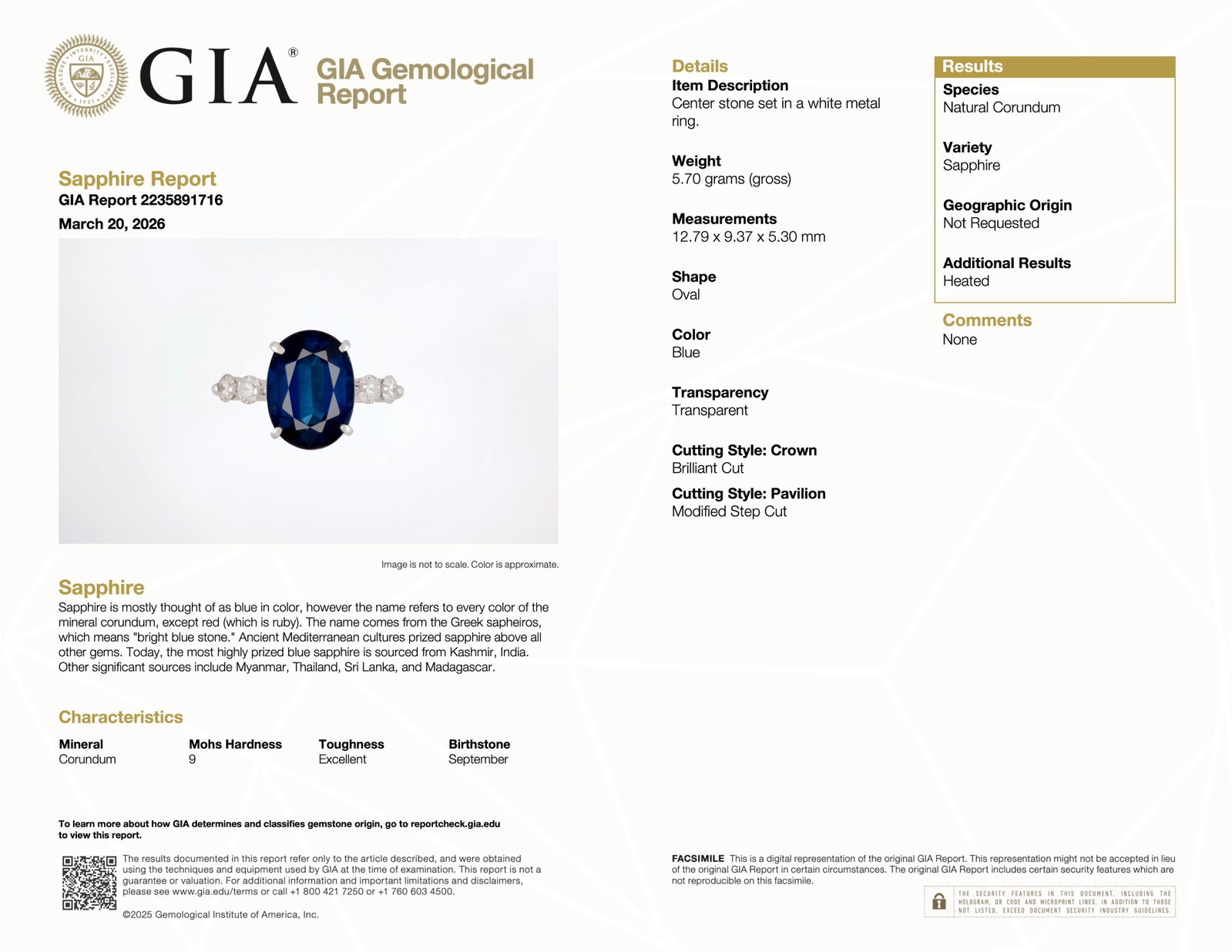 Royal Blue Sapphire and Diamond Ring, GIA Certified - 3