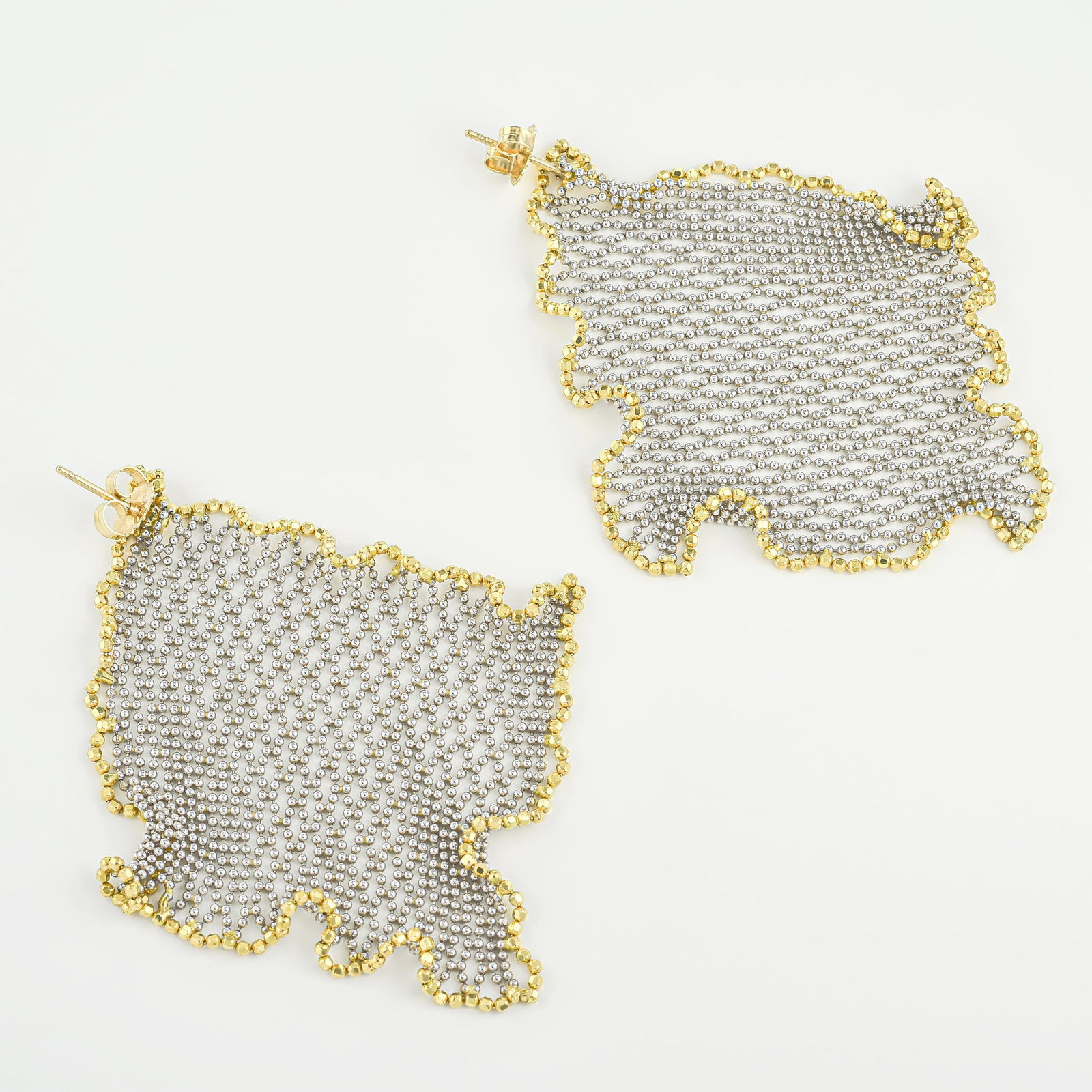 Gold Mesh Ear Pendants - 2