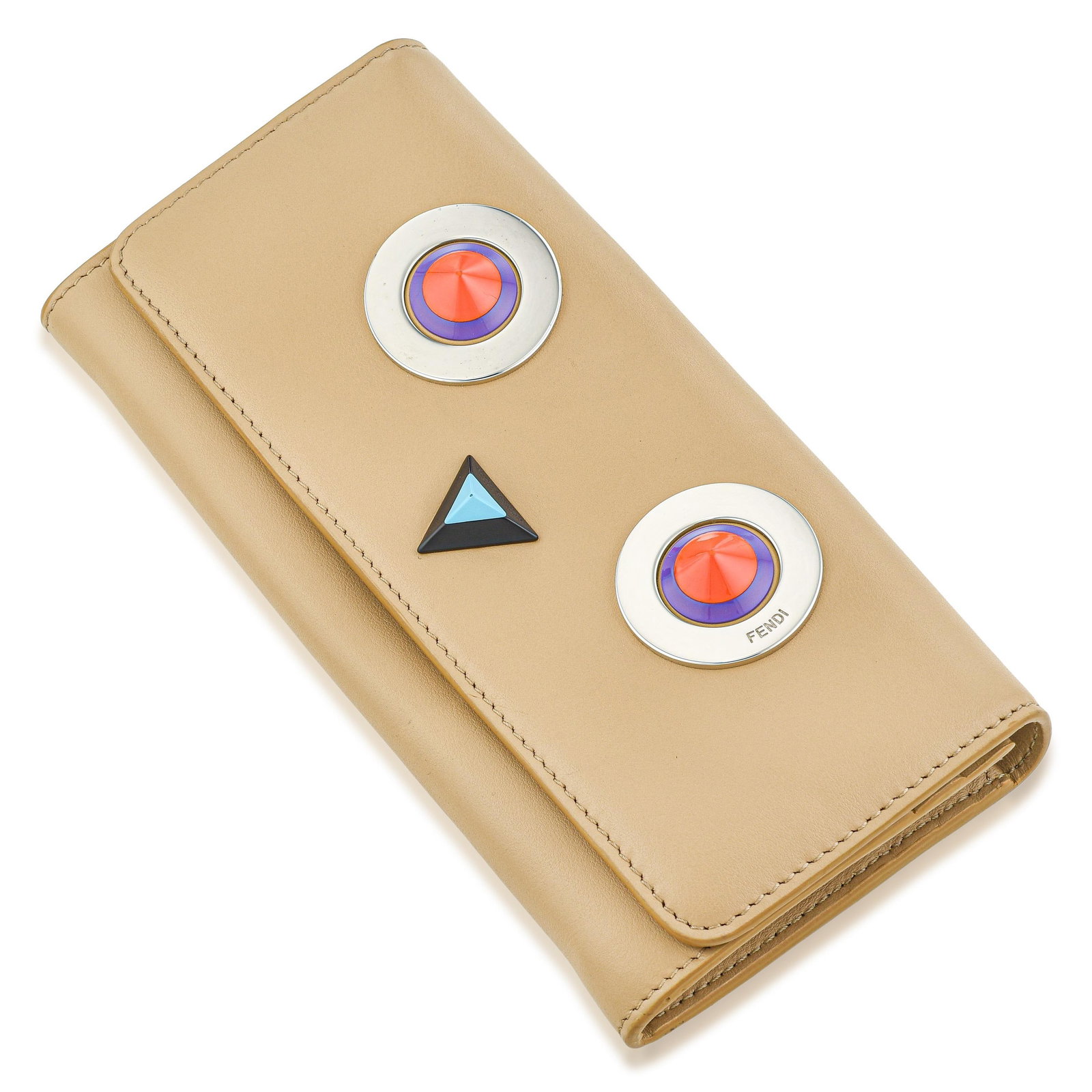 Fendi Hypnoteyes Wallet: The Fendi Hypnoteyes collection was a playful and quirky capsule collection from Resort 2017. It expanded upon the popularity of Fendi's "Bag Bugs" and "Fendi Faces" lines with a new, candy-colored ey