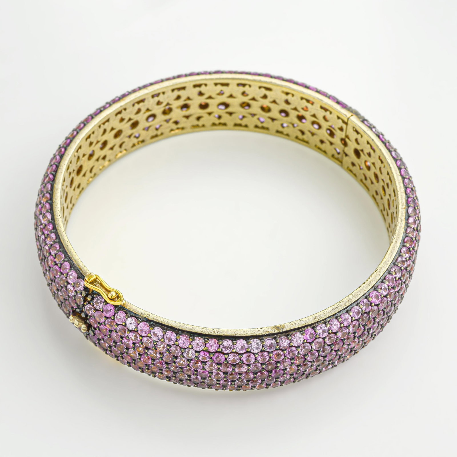 Pink Sapphire Bangle Bracelet - 2