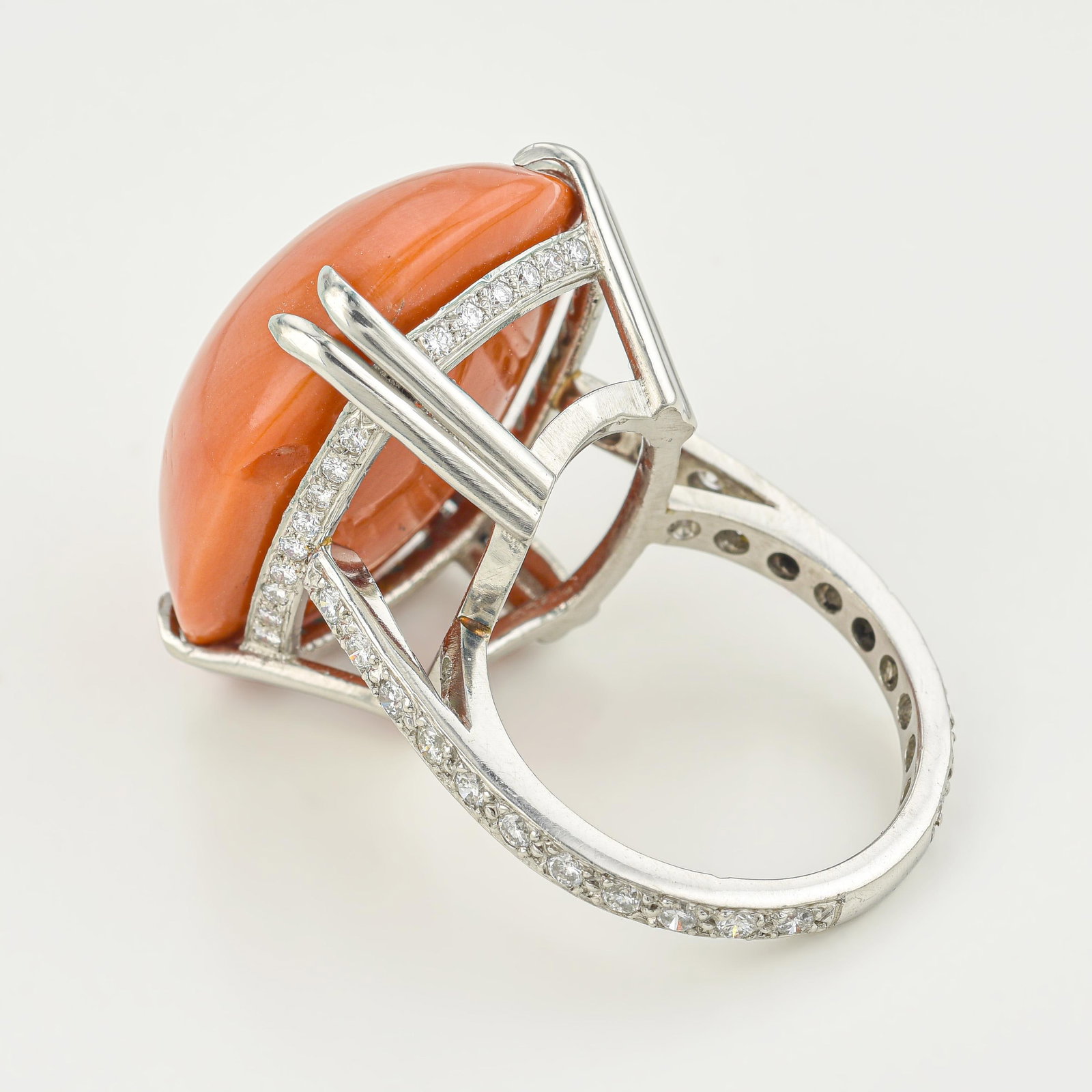 Coral and Diamond Ring - 2
