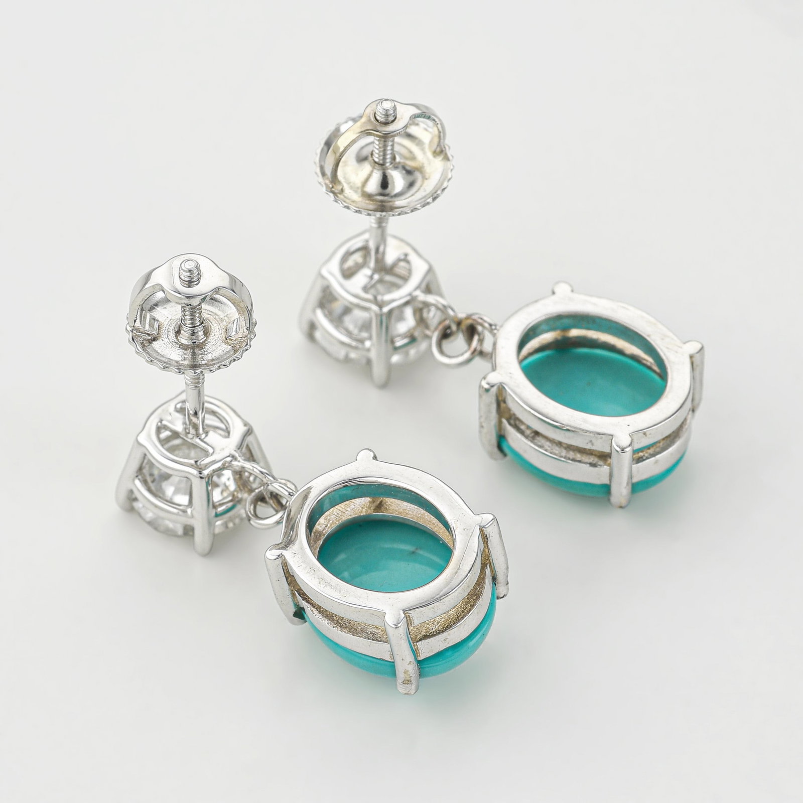 Turquoise and Diamond Earrings - 2