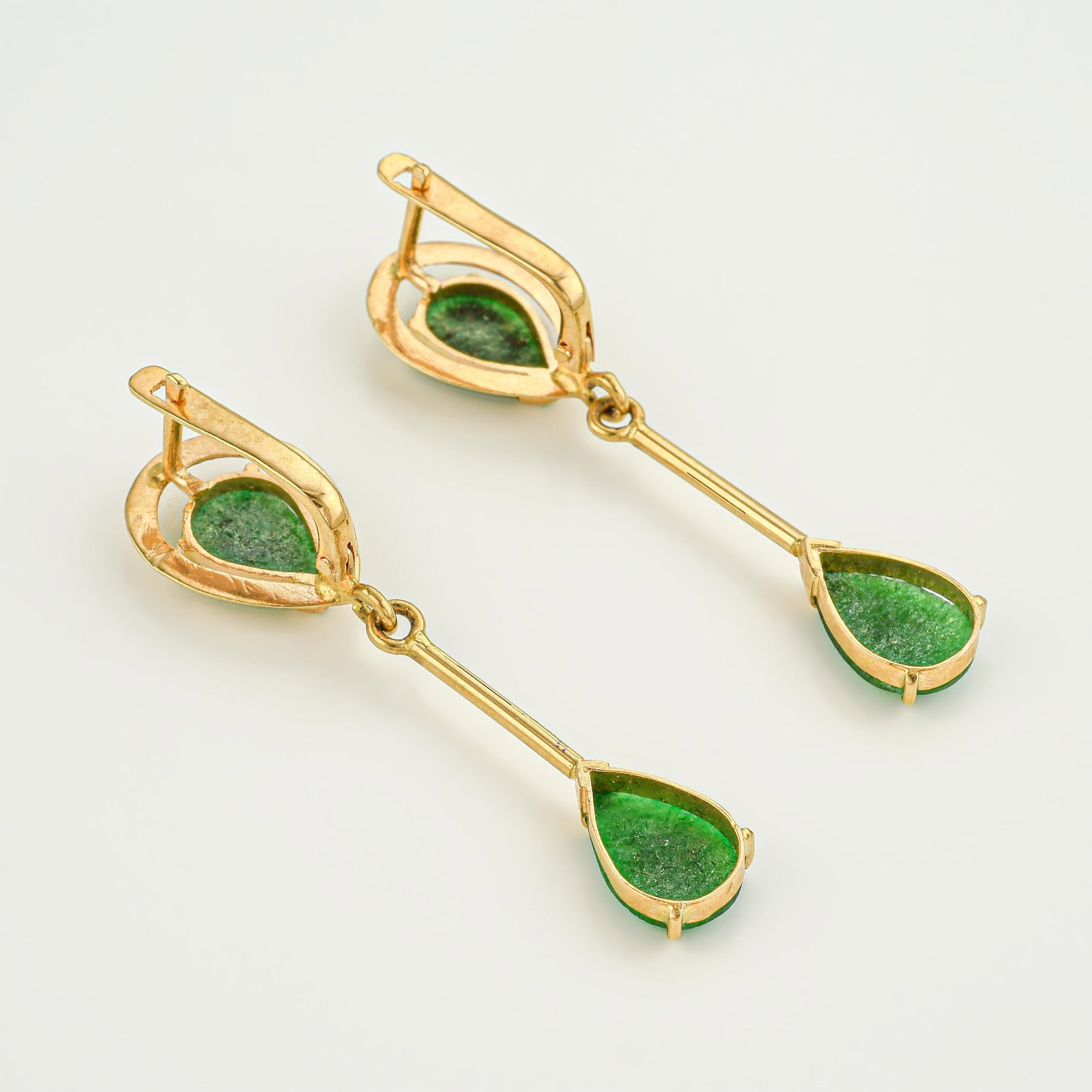 Vintage Jade Drop Earrings - 2