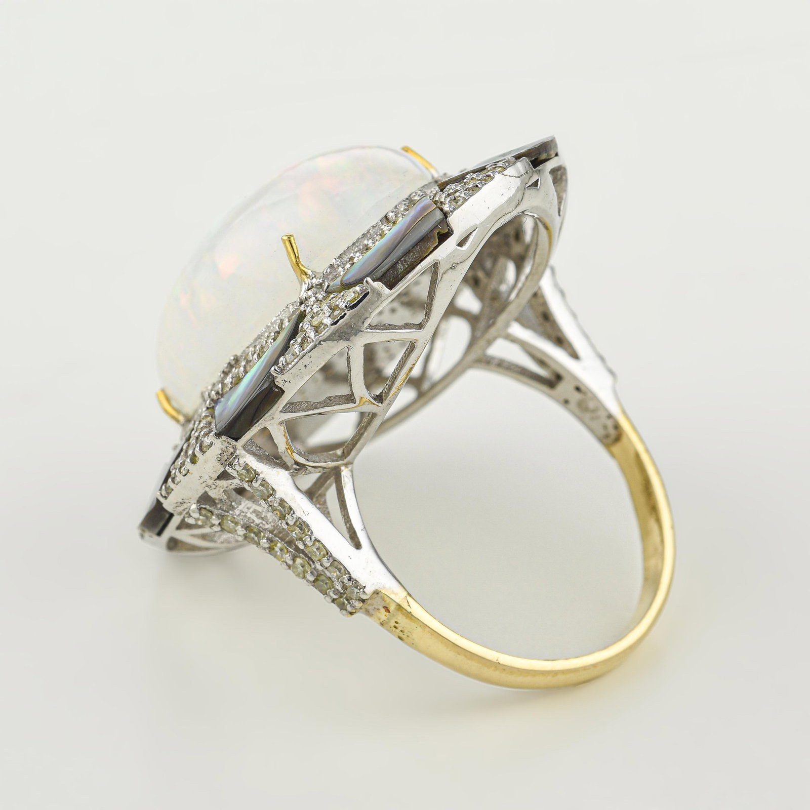 Opal Abalone and Diamond Ring - 2