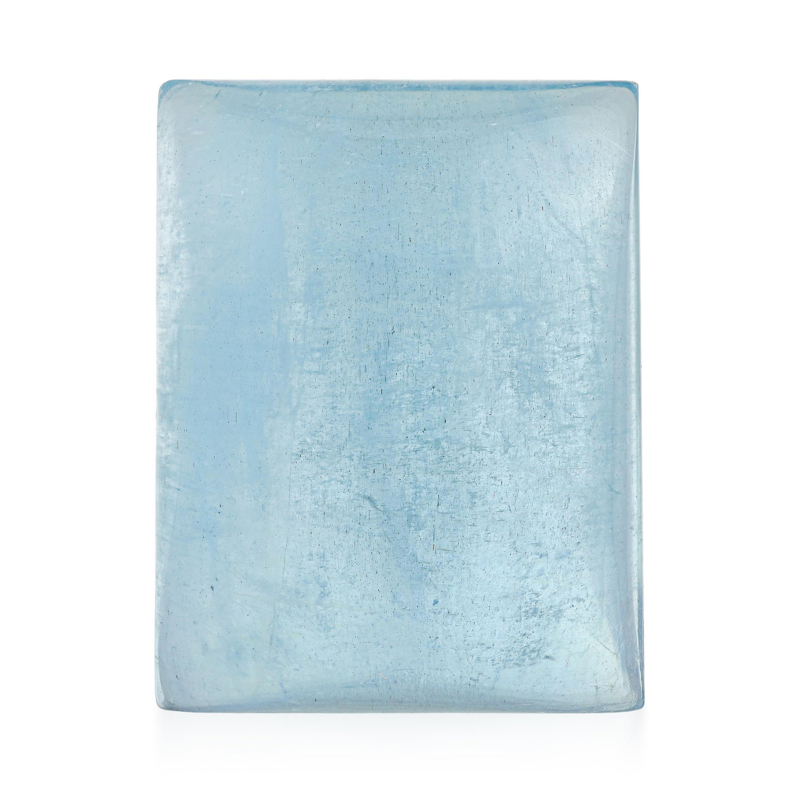68.70-Carat Square Aquamarine Cabochon: ESTIMATED RETAIL PRICE: $375* *This is the estimated value a piece of similar quality, craftsmanship, and characteristics could command at retail. Cabochon-cut aquamarine is the less-encountered side
