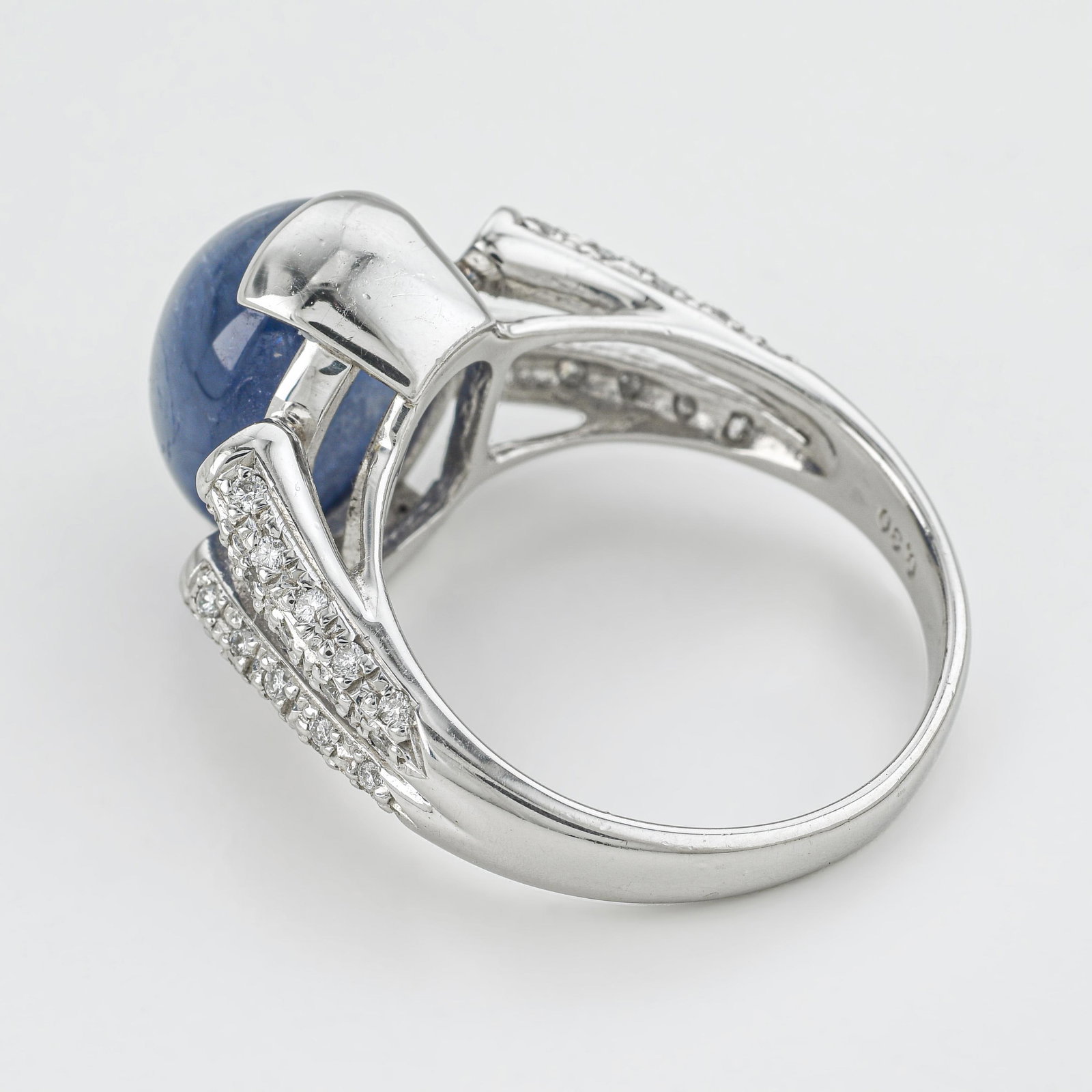 Burma No-Heat Star Sapphire and Diamond Ring, GIA Certified - 2