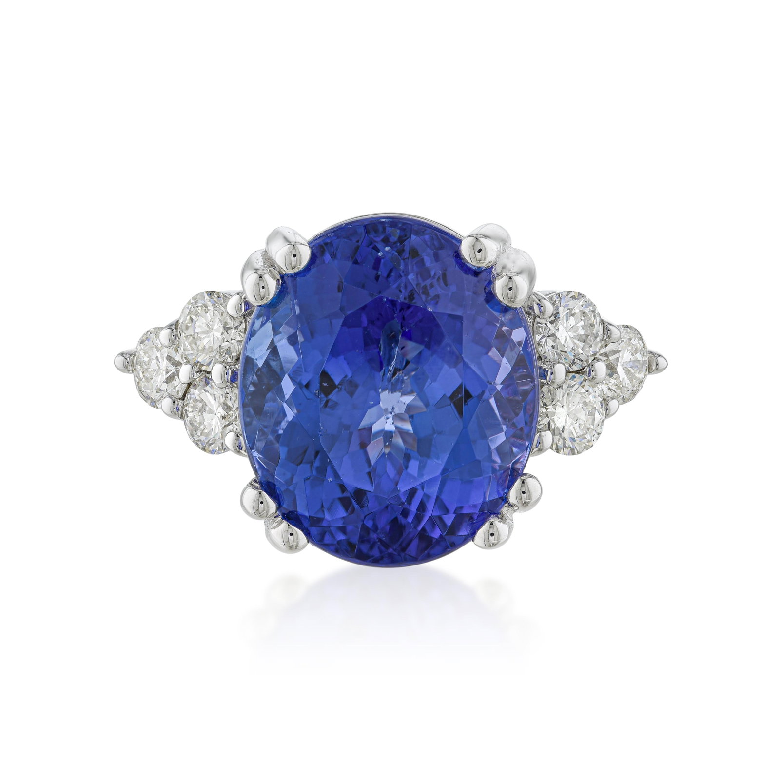 Tanzanite and Diamond Ring: ESTIMATED RETAIL PRICE: 6,500* *This is the estimated value a piece of similar quality, craftsmanship, and characteristics could command at retail. Tanzanite's blue-violet pleochroism means the stone