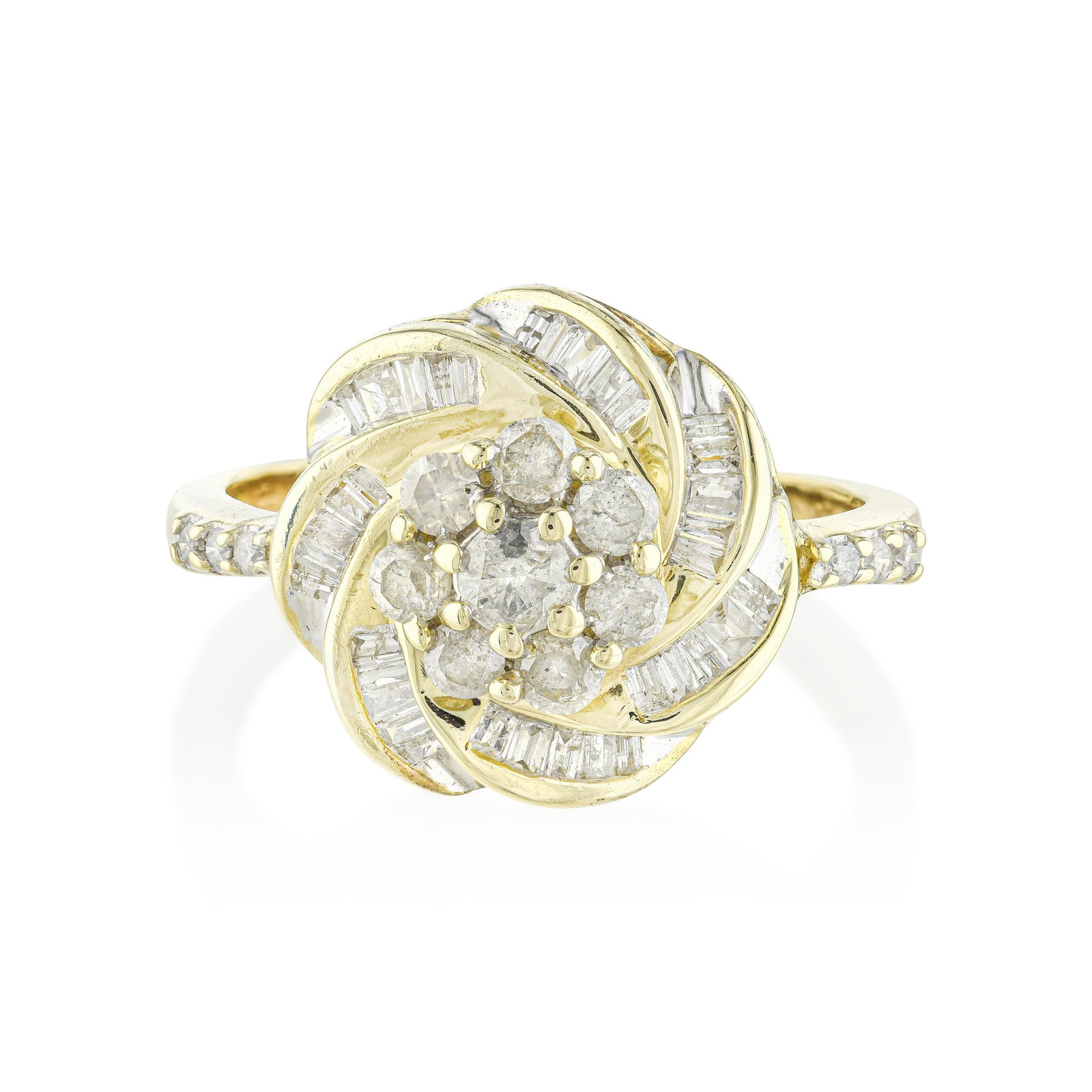 Diamond Floral Cluster Ring: ESTIMATED RETAIL PRICE: 1,800* *This is the estimated value a piece of similar quality, craftsmanship, and characteristics could command at retail. The floral cluster distributes light across