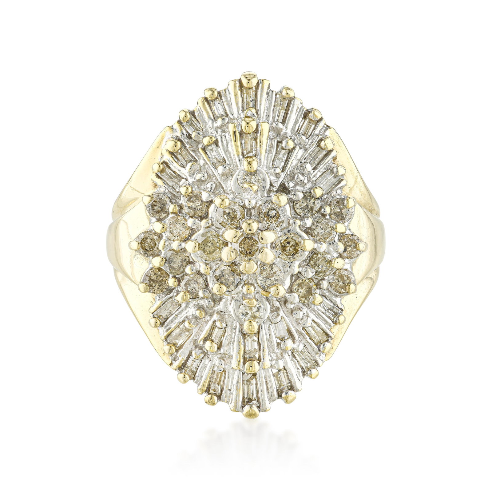 Diamond Cluster Ring: ESTIMATED RETAIL PRICE: $3,200* *This is the estimated value a piece of similar quality, craftsmanship, and characteristics could command at retail. Cluster settings remain one of the oldest formats