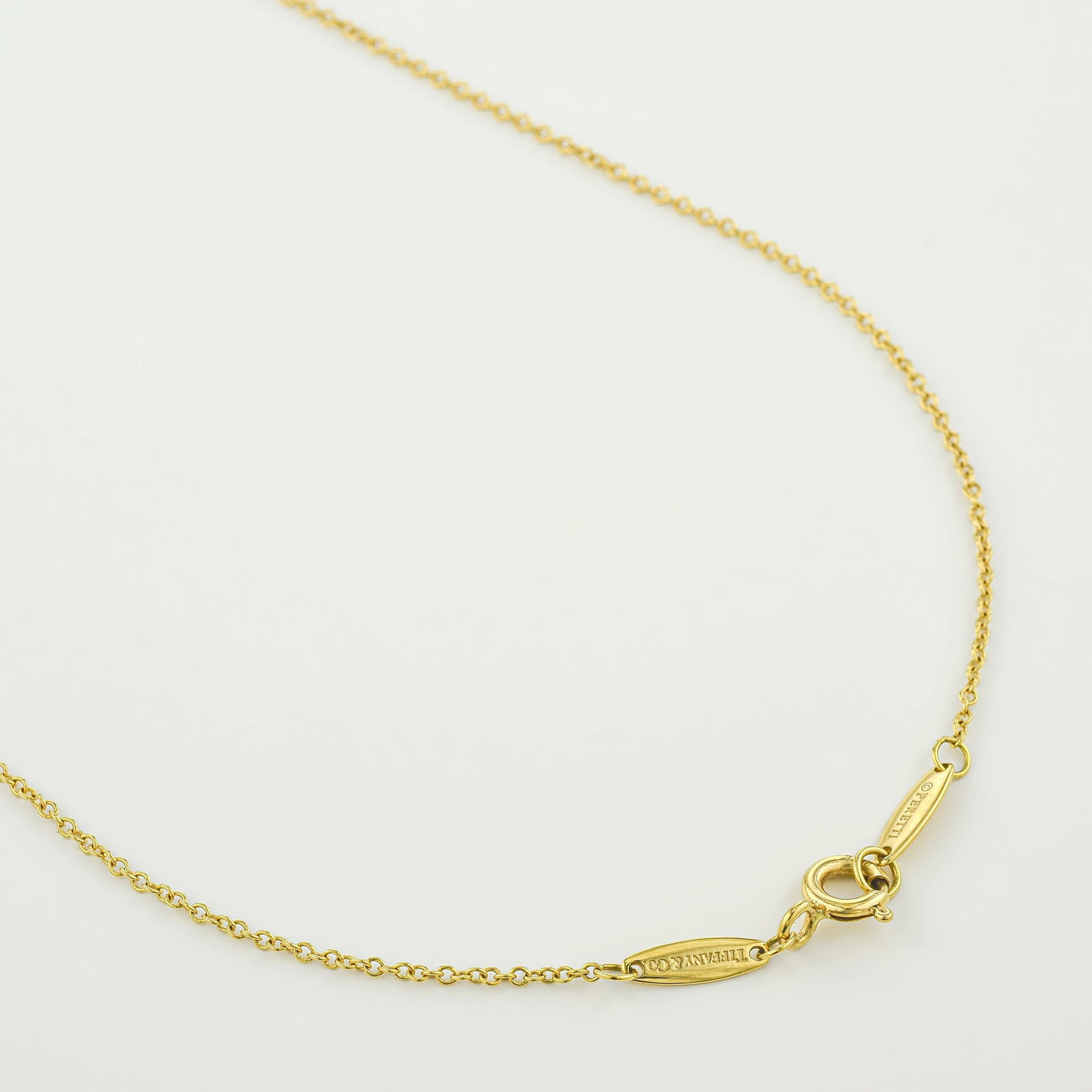 Elsa Peretti Tiffany and Co. Diamond Solitaire Necklace, with Box - 4