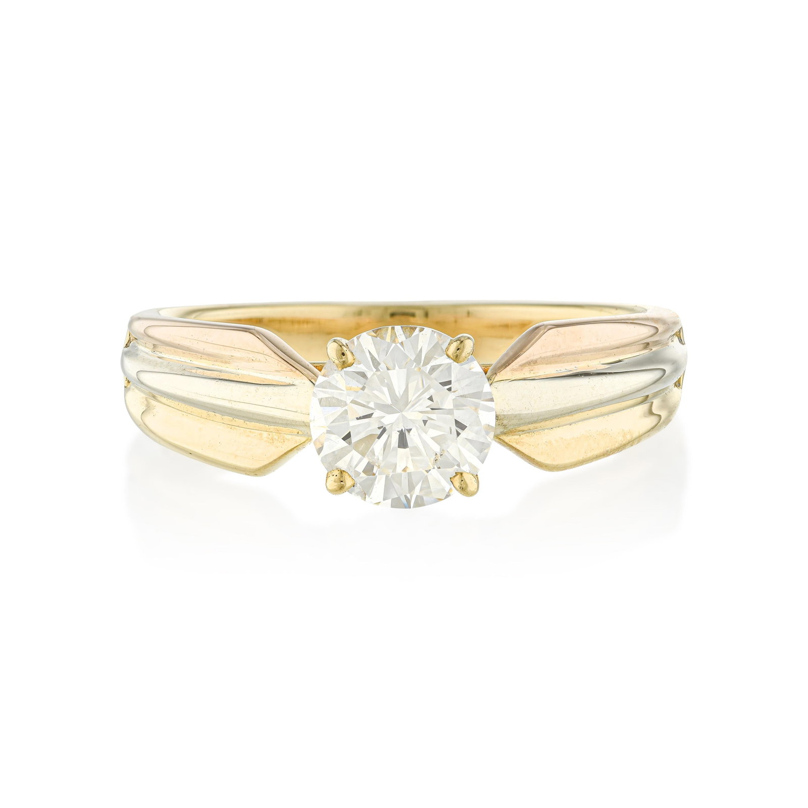Cartier Diamond Engagement Ring, with Box: ESTIMATED RETAIL PRICE: $6,500* *This is the estimated value a piece of similar quality, craftsmanship, and characteristics could command at retail. The Trinity engagement ring in Cartier's signature