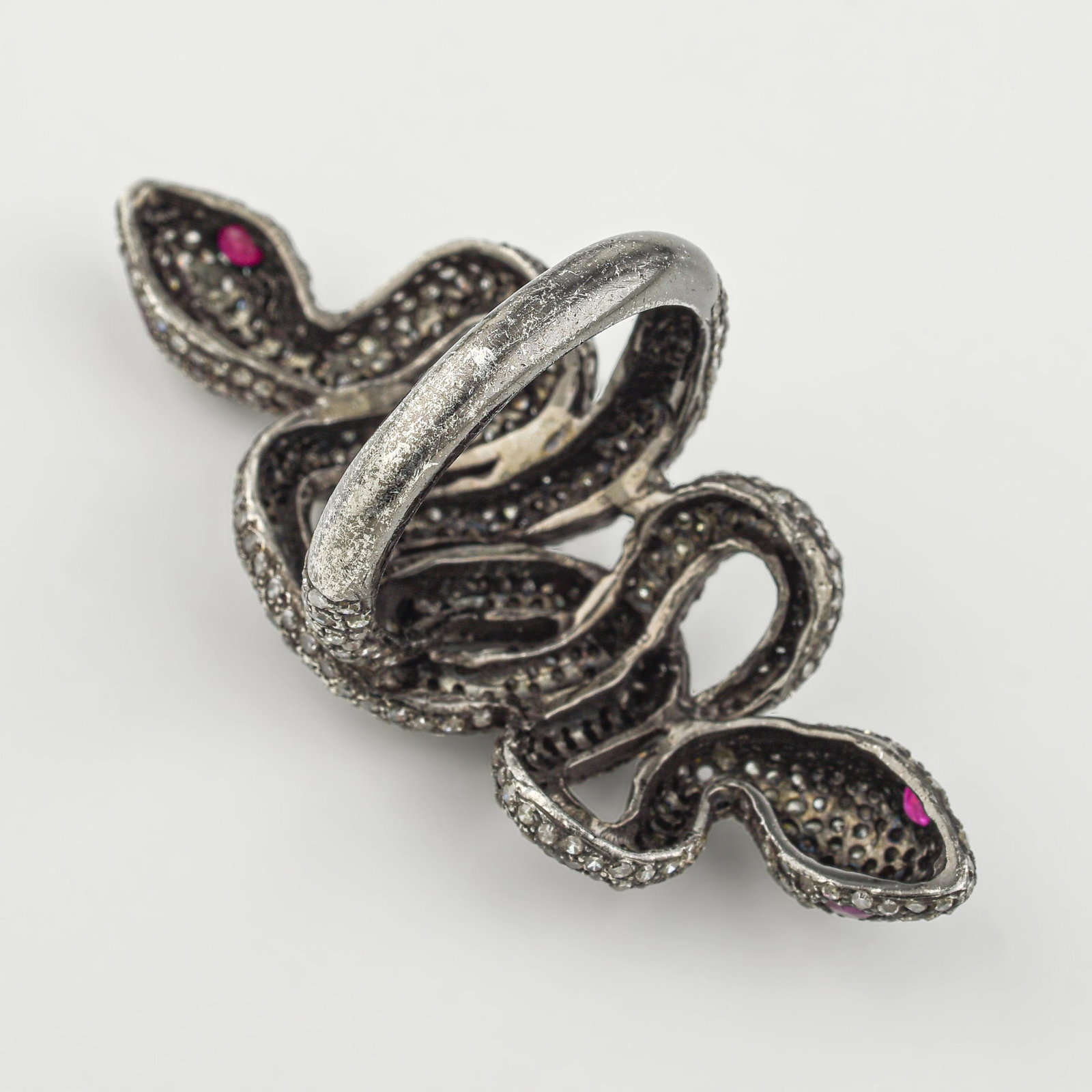 Diamond and Ruby Twin Serpent Ring - 2