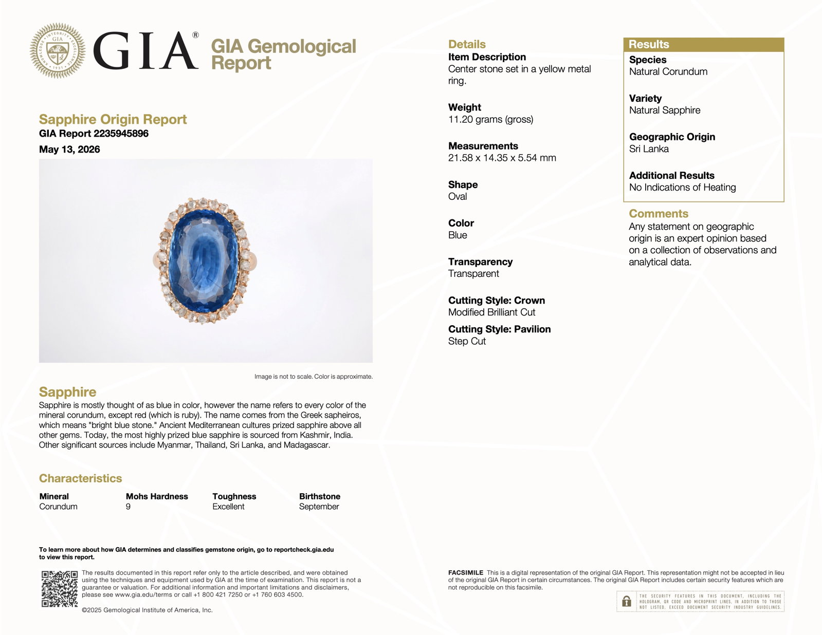 Victorian Ceylon Unheated Sapphire and Diamond Ring, GIA Certified - 5