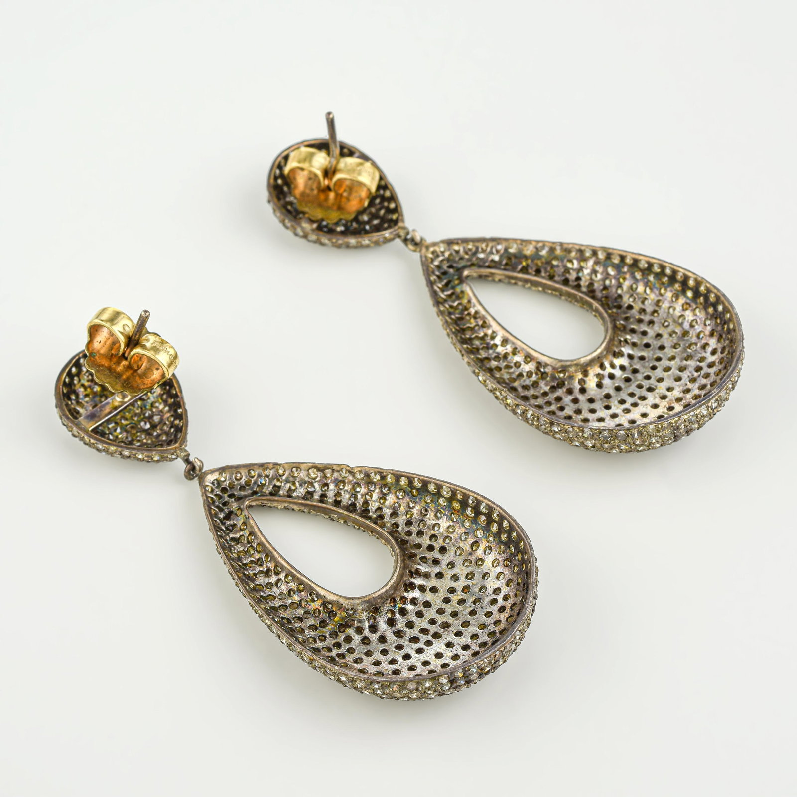 Diamond Pave Drop Earrings - 2