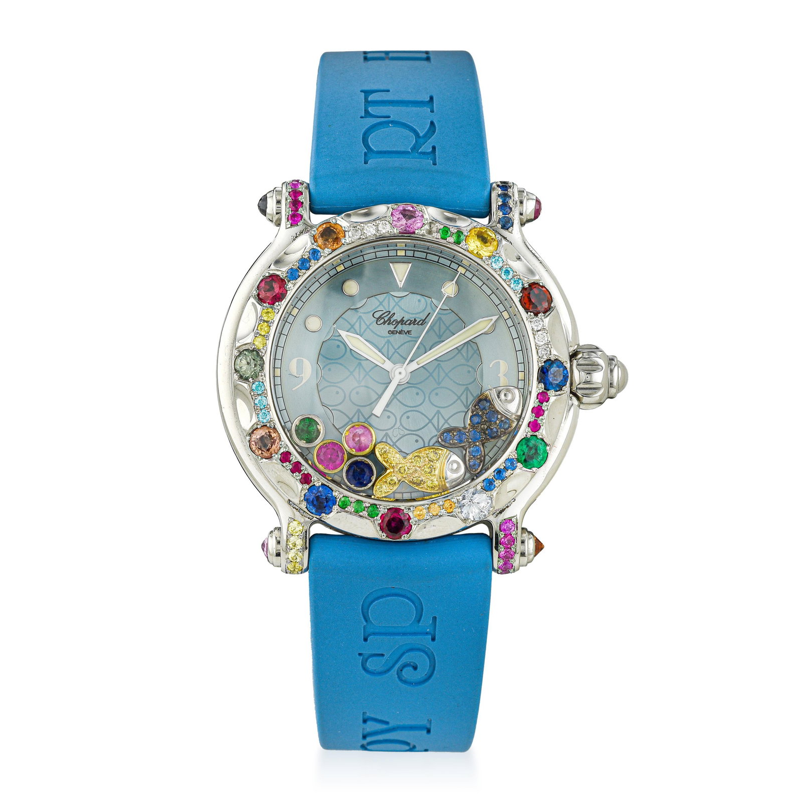 Chopard Happy Sport Happy Fish in Steel: ESTIMATED RETAIL PRICE: $6,000* *This is the estimated value a piece of similar quality, craftsmanship, and characteristics could command at retail. Summary of Key Characteristics CIRCA: 2000s CASE MA