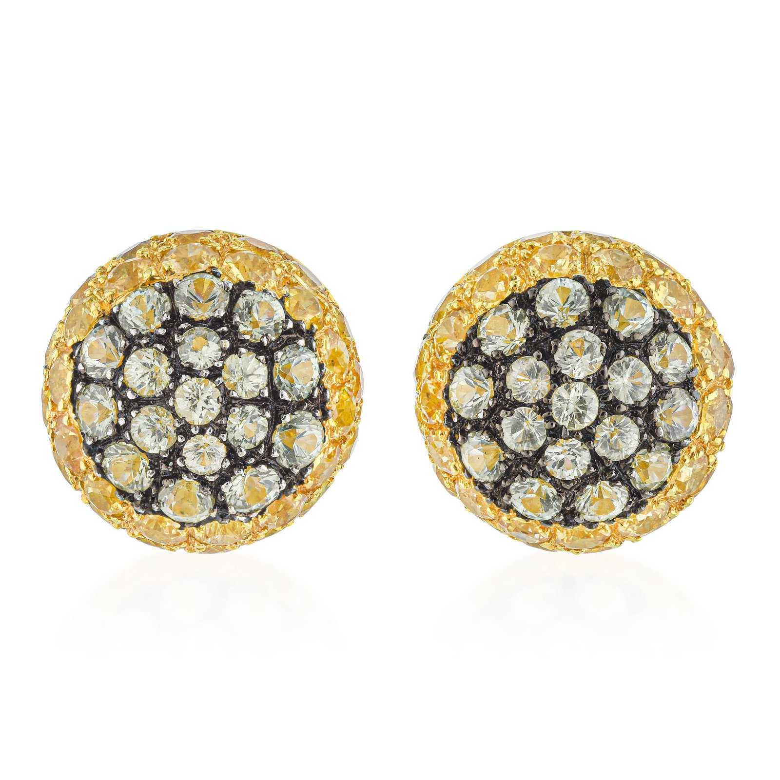 Yellow and Green Sapphire Earrings: ESTIMATED RETAIL PRICE: $2,200 * *This is the estimated value a piece of similar quality, craftsmanship, and characteristics could command at retail. Yellow and green sapphire in the same pair of earr
