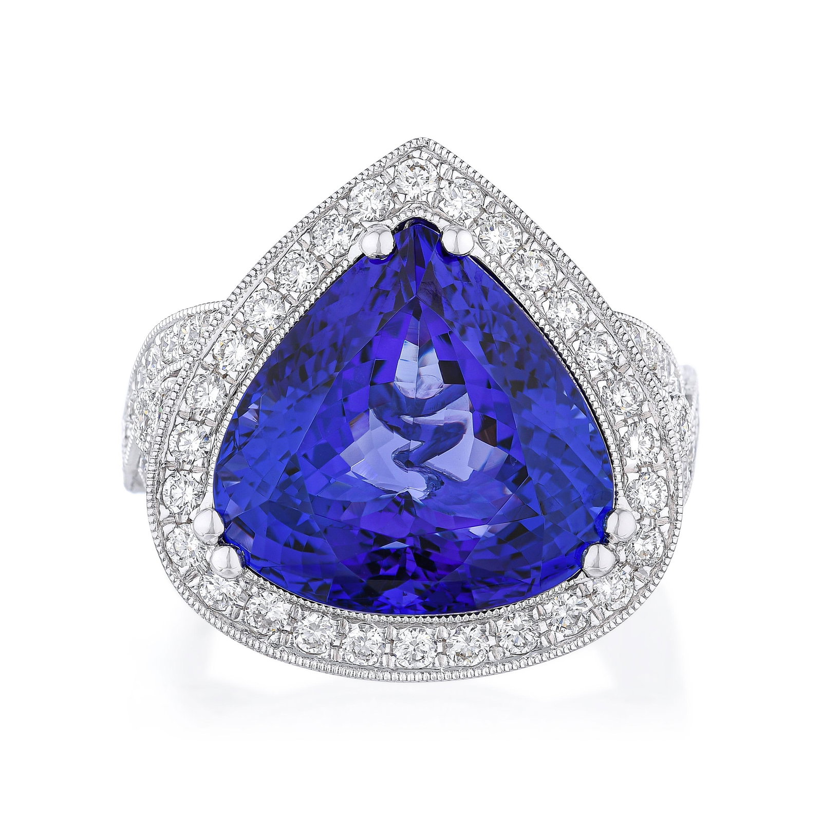 Pear Shape Tanzanite and Diamond Ring: ESTIMATED RETAIL PRICE: $7,500* *This is the estimated value a piece of similar quality, craftsmanship, and characteristics could command at retail. Summary of Key Characteristics • Metal: 18K wh