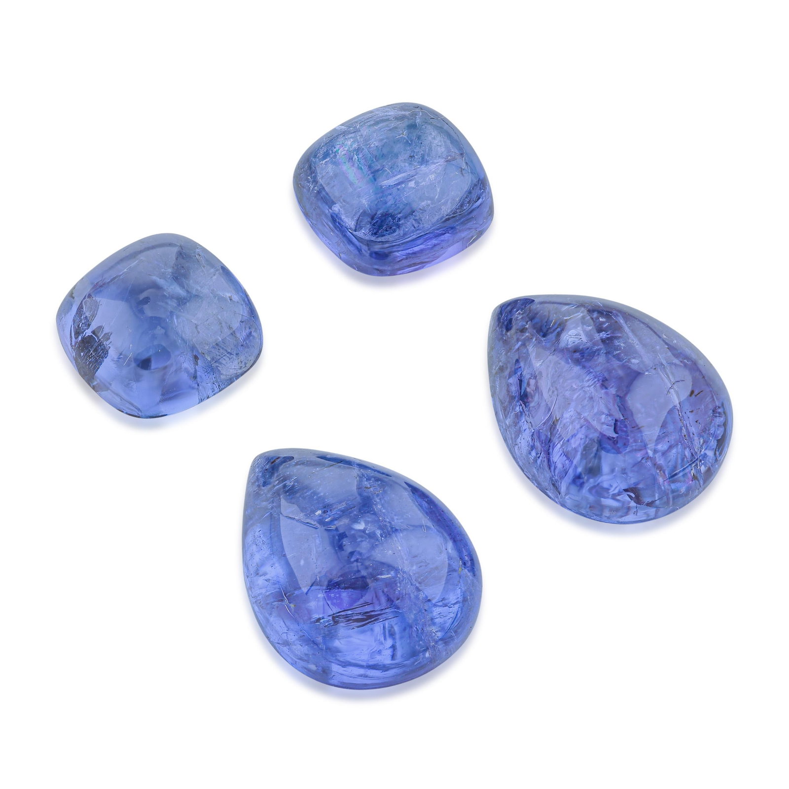 24.30-Carat Tanzanite Cabochon Lot: ESTIMATED RETAIL PRICE: $1,500 * *This is the estimated value a piece of similar quality, craftsmanship, and characteristics could command at retail. Tanzanite in cabochon form reveals a different asp