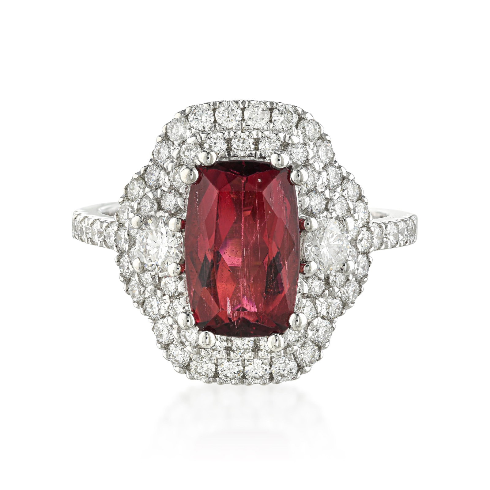 Pink Tourmaline and Diamond Ring: ESTIMATED RETAIL PRICE: $3,500* *This is the estimated value a piece of similar quality, craftsmanship, and characteristics could command at retail. Summary of Key Characteristics • Metal: 18K go