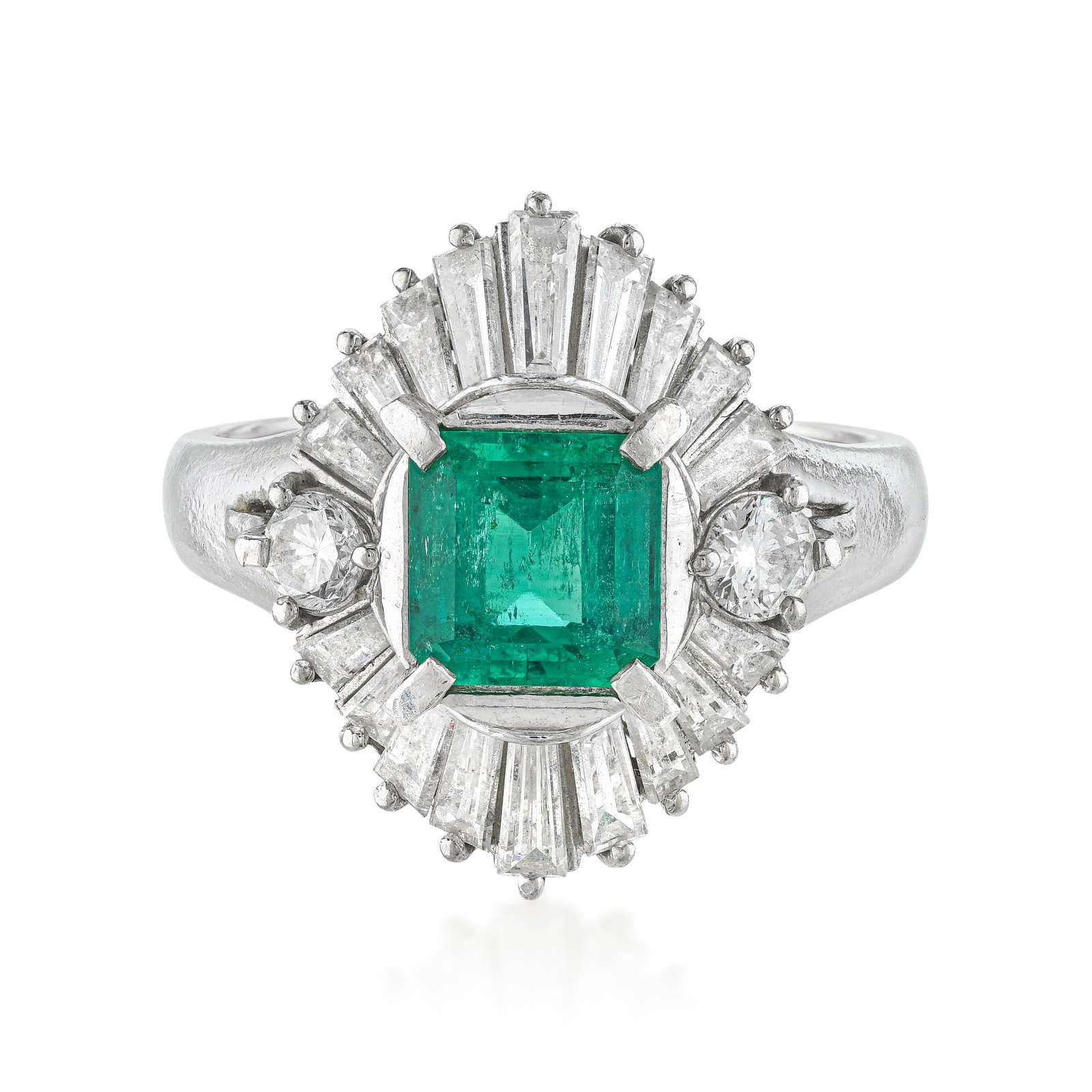 Colombian Emerald and Diamond Ring, GIA Certified: ESTIMATED RETAIL PRICE: $8,500* *This is the estimated value a piece of similar quality, craftsmanship, and characteristics could command at retail. Summary of Key Characteristics • Metal: Platin