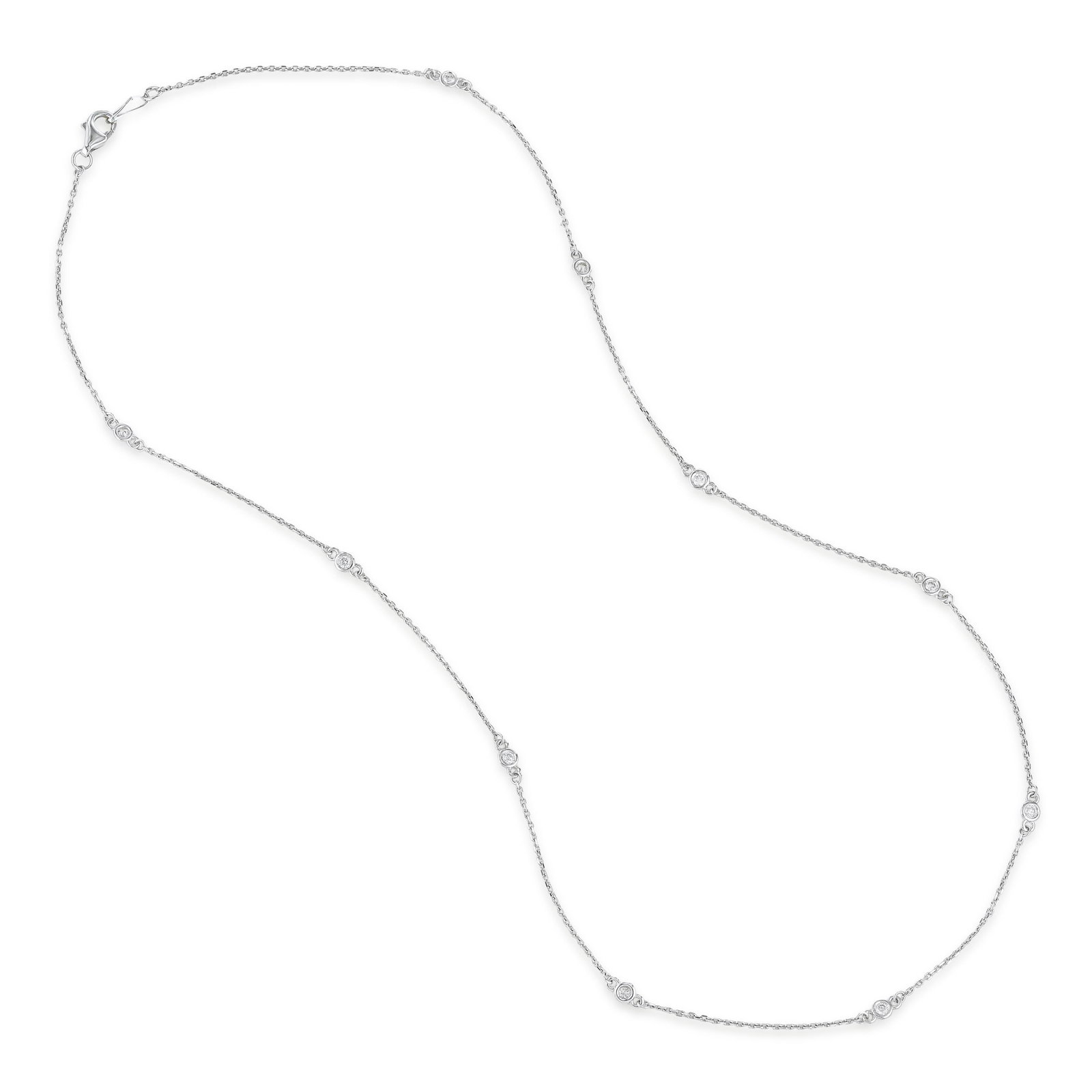 Diamond Station Necklace: ESTIMATED RETAIL PRICE: $1,000* *This is the estimated value a piece of similar quality, craftsmanship, and characteristics could command at retail. Summary of Key Characteristics • Metal: 14K wh