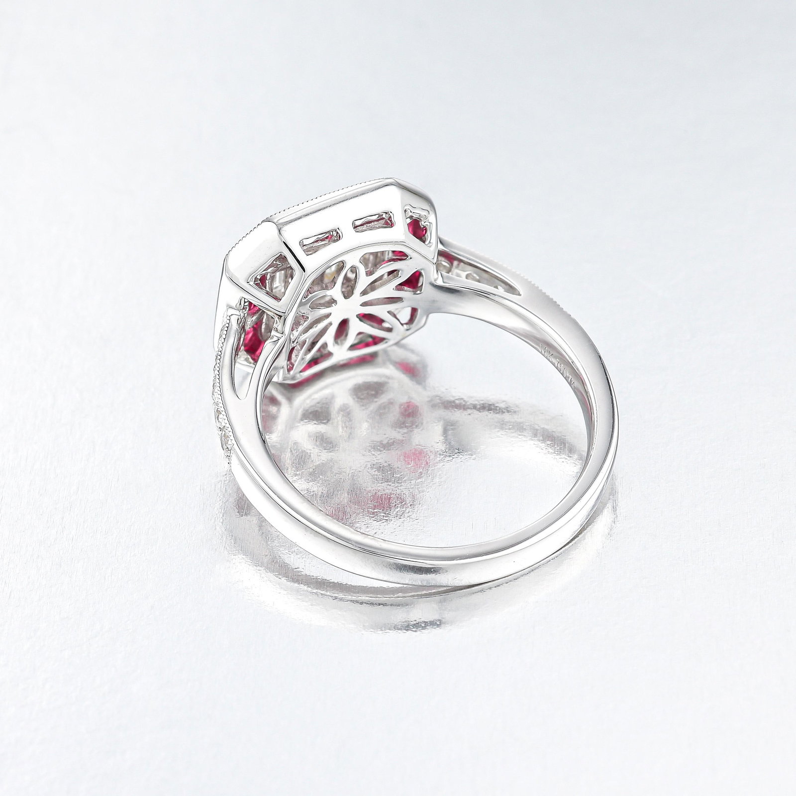 Mosaic Diamond and Ruby Ring - 3