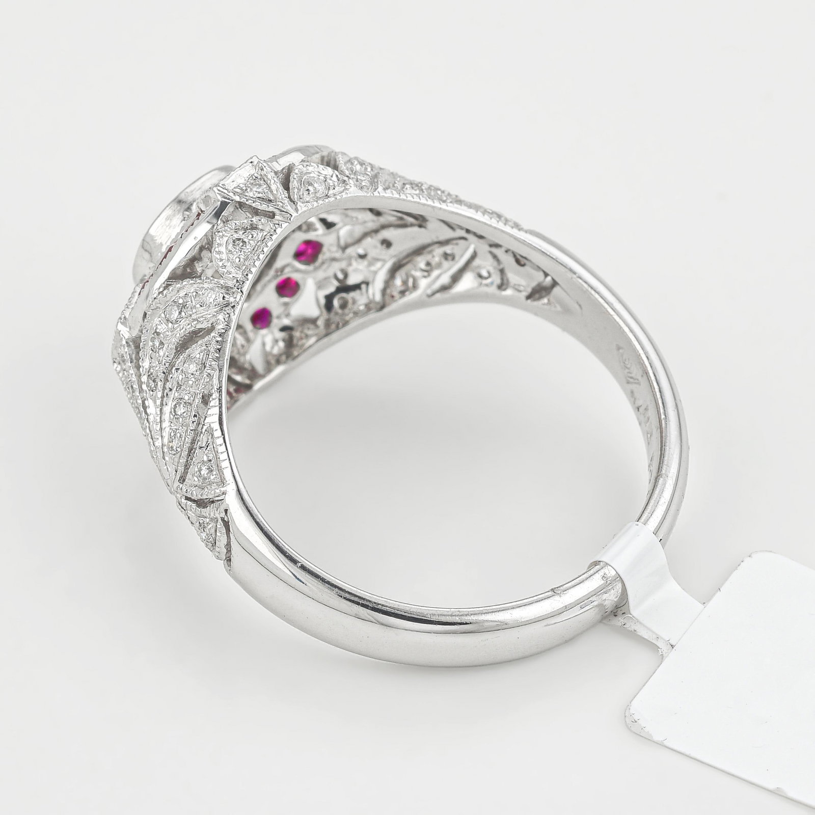 Ruby and Diamond Halo Ring - 2