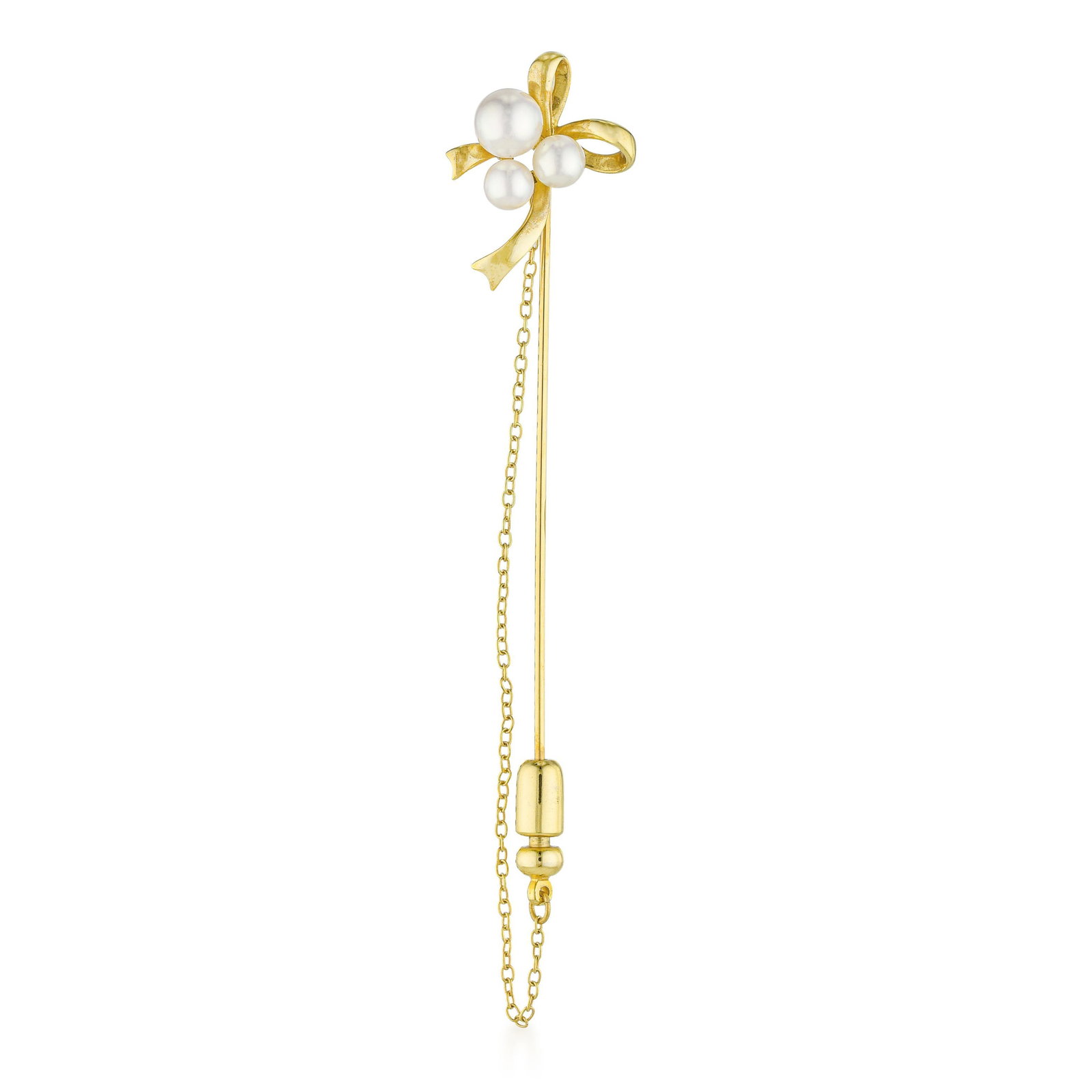 Vintage Mikimoto Pearl Stickpin: ESTIMATED RETAIL PRICE: $2,300* *This is the estimated value a piece of similar quality, craftsmanship, and characteristics could command at retail. Summary of Key Characteristics • Metal: 18K ye