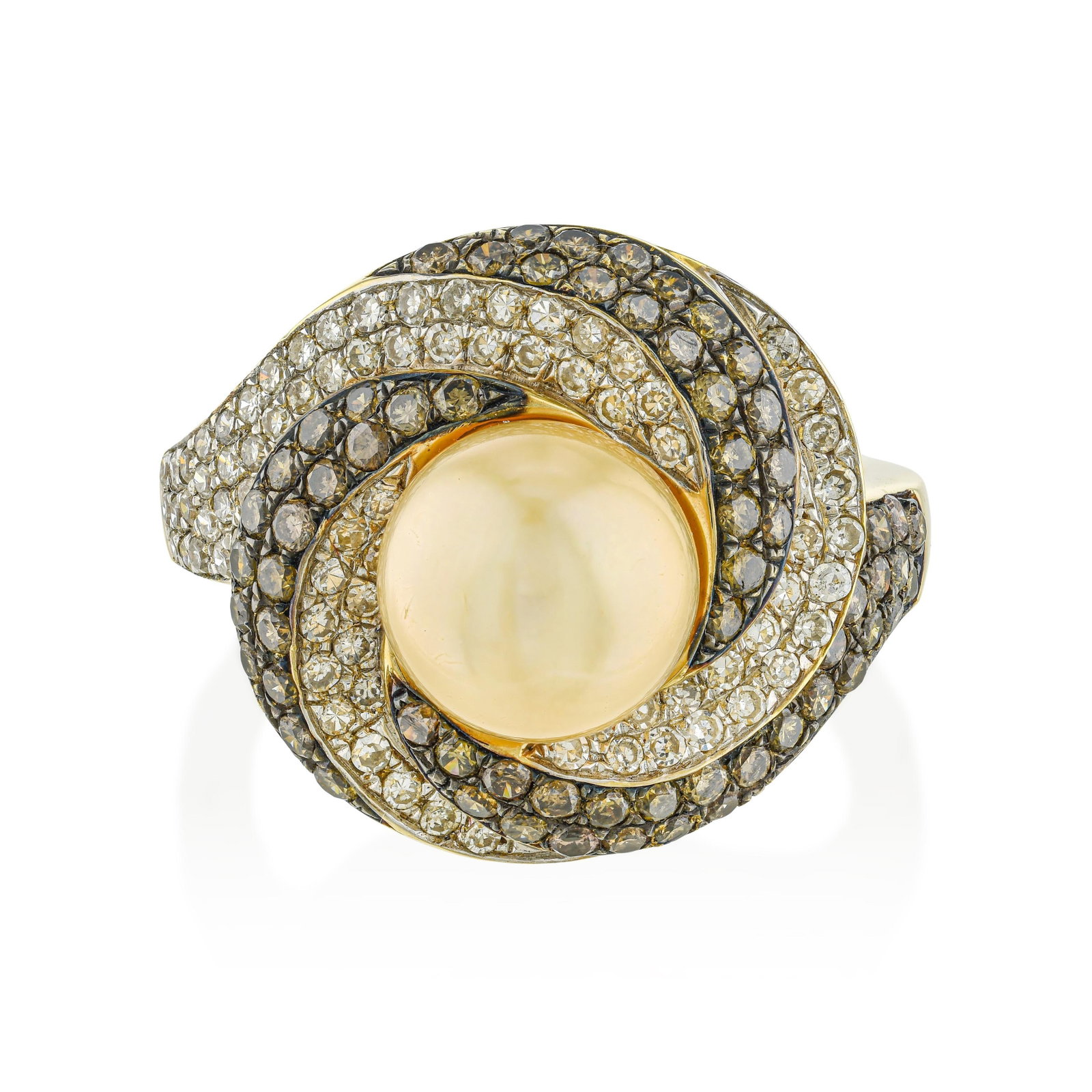 Golden Pearl and Diamond Ring: ESTIMATED RETAIL PRICE: 4,500* *This is the estimated value a piece of similar quality, craftsmanship, and characteristics could command at retail. Golden pearls are produced by a specific oyster spec