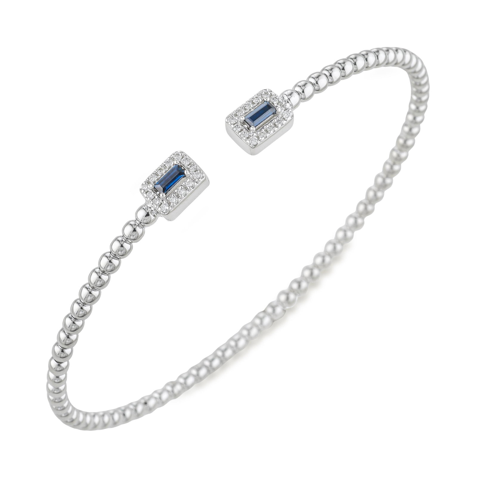 Diamond and Sapphire Flexible Cuff Bracelet: ESTIMATED RETAIL PRICE: 2,000* *This is the estimated value a piece of similar quality, craftsmanship, and characteristics could command at retail. The flexible cuff moves with the wrist rather than a