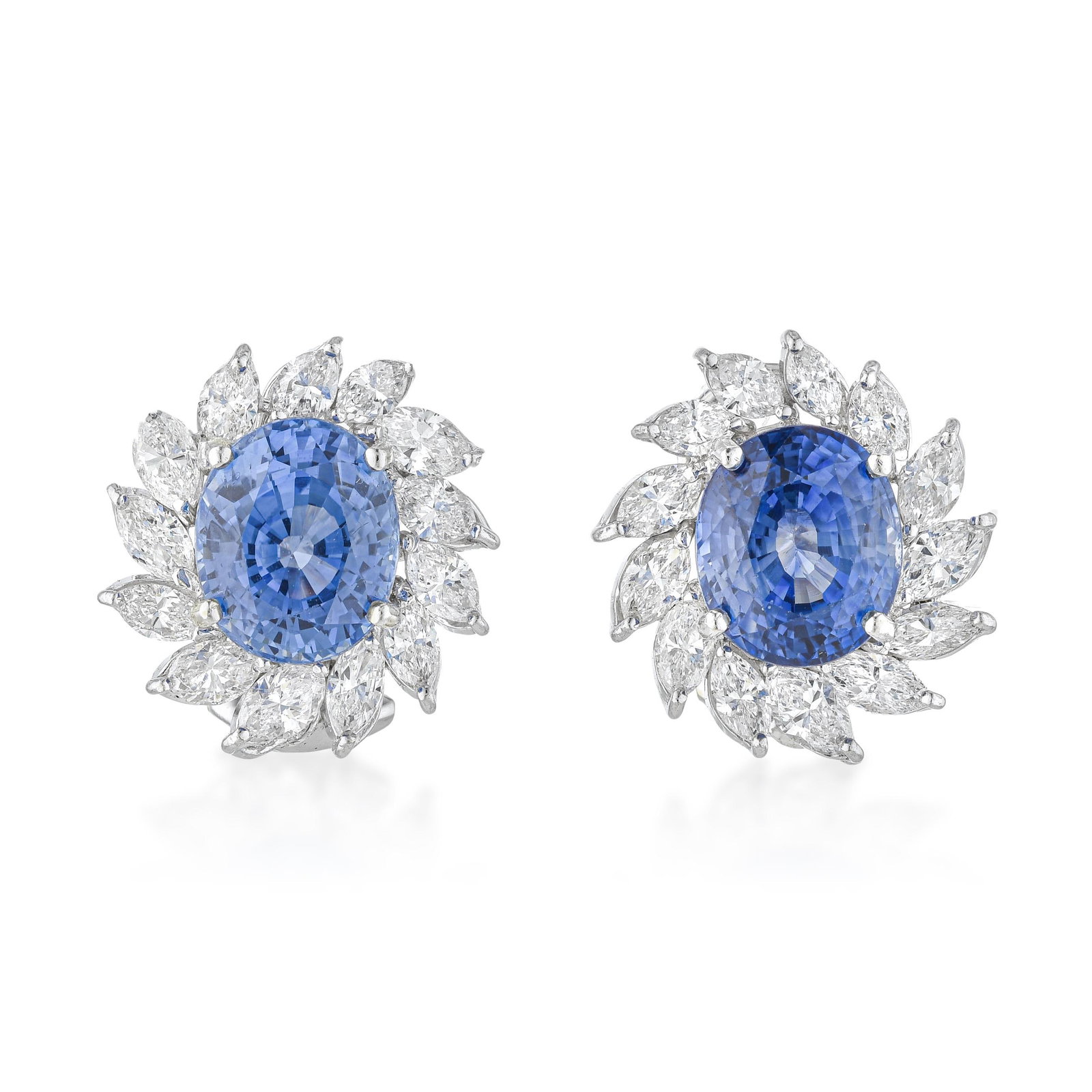 Ceylon Blue Sapphire and Diamond Earrings, GIA Certified: ESTIMATED RETAIL PRICE: $22,000 * *This is the estimated value a piece of similar quality, craftsmanship, and characteristics could command at retail. Ceylon sapphire, alongside Burma, is one of the