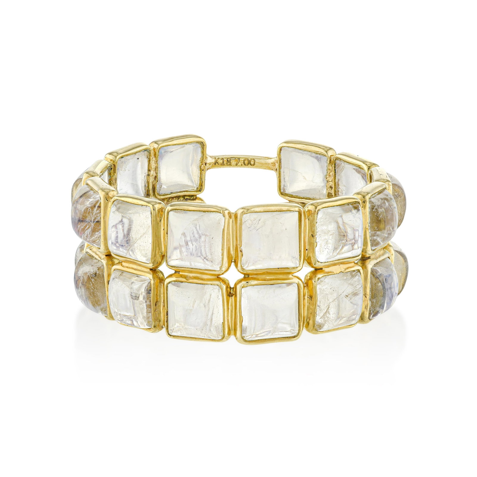 Moonstone Double Band Stack Ring